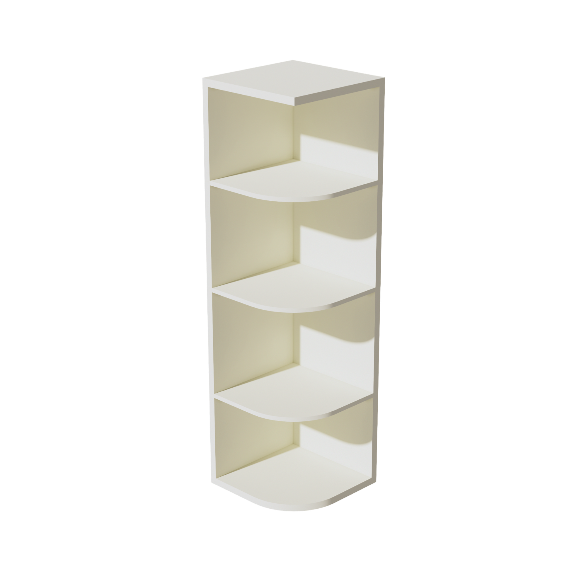 OE1242-SSAW Wall End 4 Shelf Cabinet - Shaker Style - Swan White