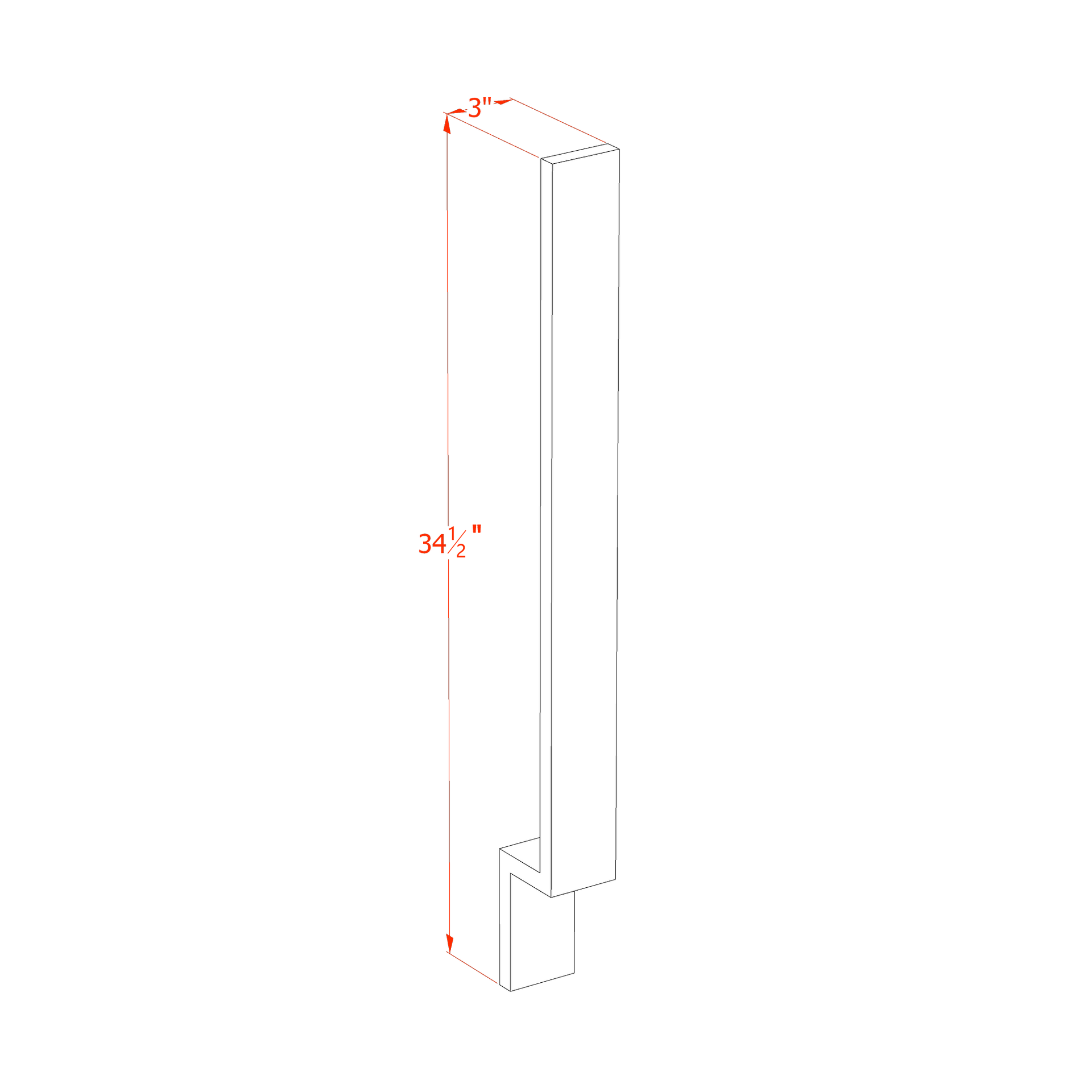 BF3-SSAW  Base Cabinet Filler - Shaker Style - Swan White   09"W x 34-1/2"H x 24"D