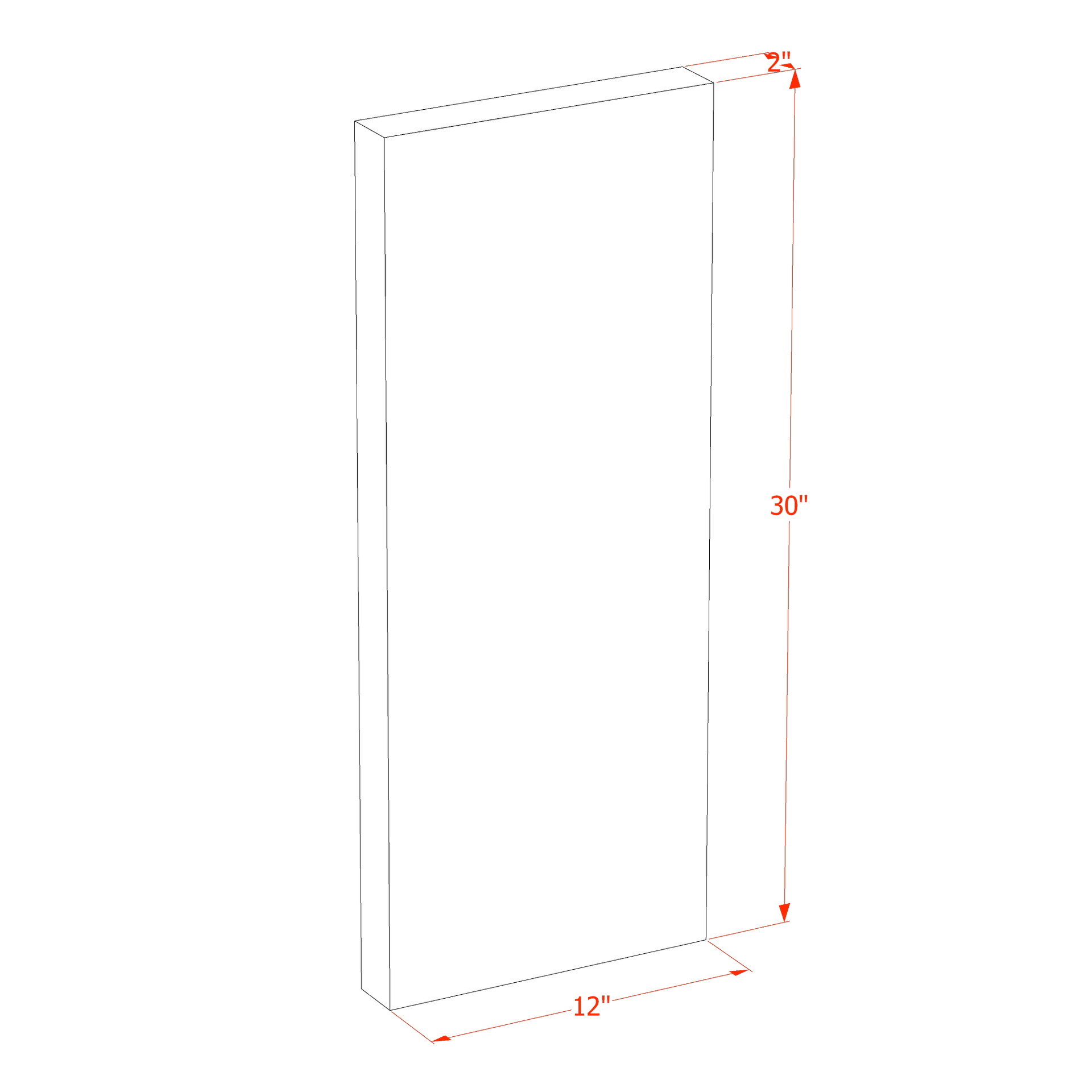 FLS30-SSAW  Flat Shelf - Shaker Style - Swan White   3"W x 34-1/2"H x 24"D