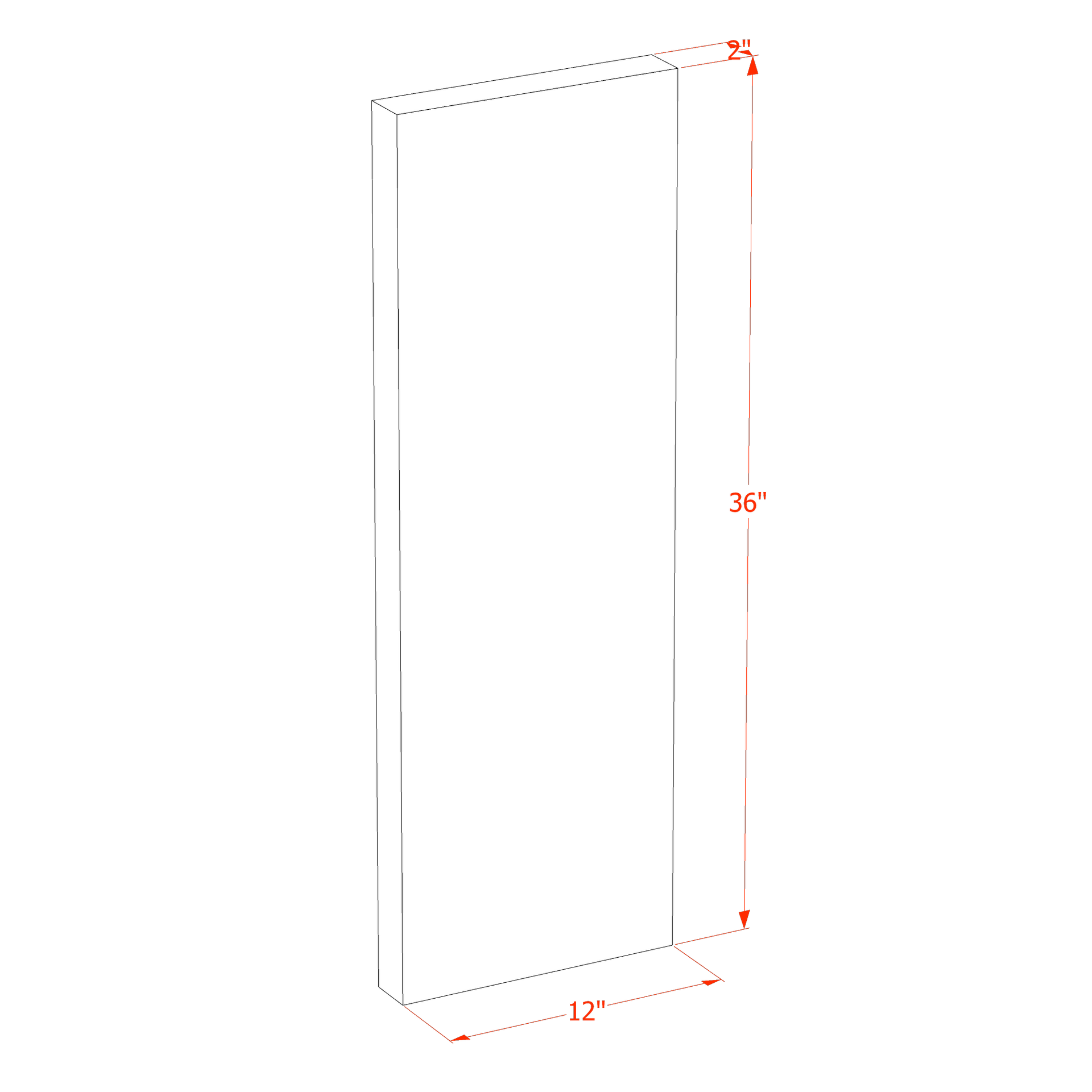 FLS36-SG  Flat Shelf - Shaker Style - Green   36"W x 2"H x 12"D