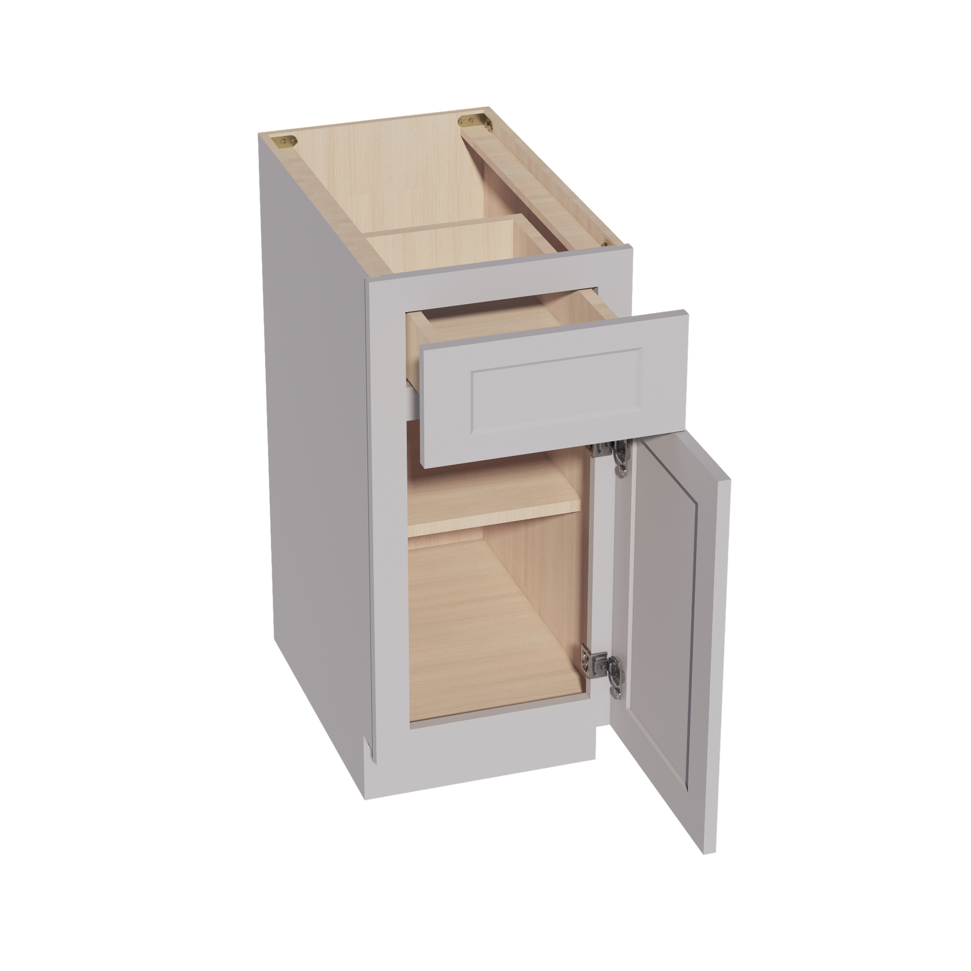 B15-SLG  Base cabinet - Shaker Style - Light Grey   15"W x 34-1/2"H x 24"D