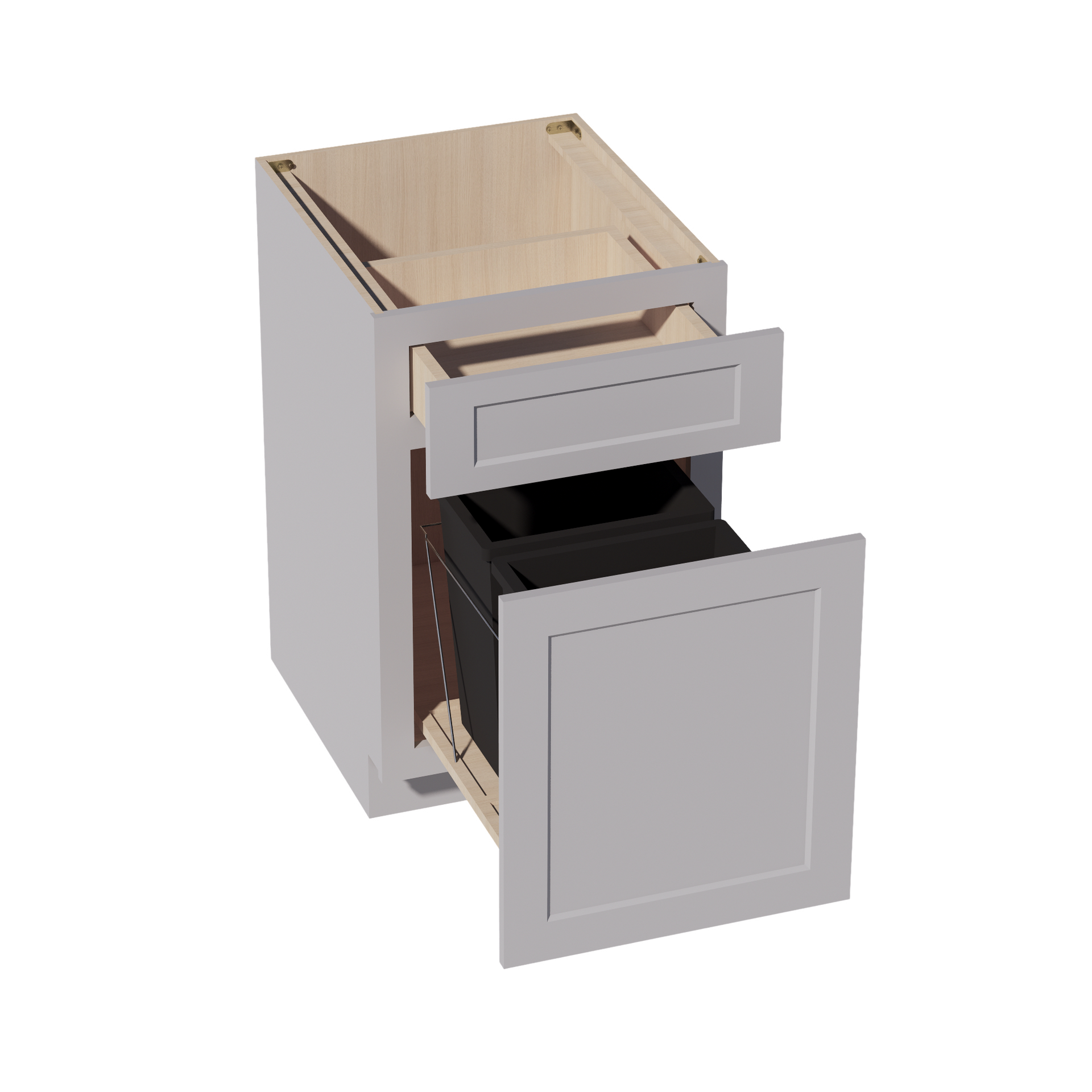 B18TR-SLG  Base cabinet - Shaker Style - Light Grey   18"W x 34-1/2"H x 24"D