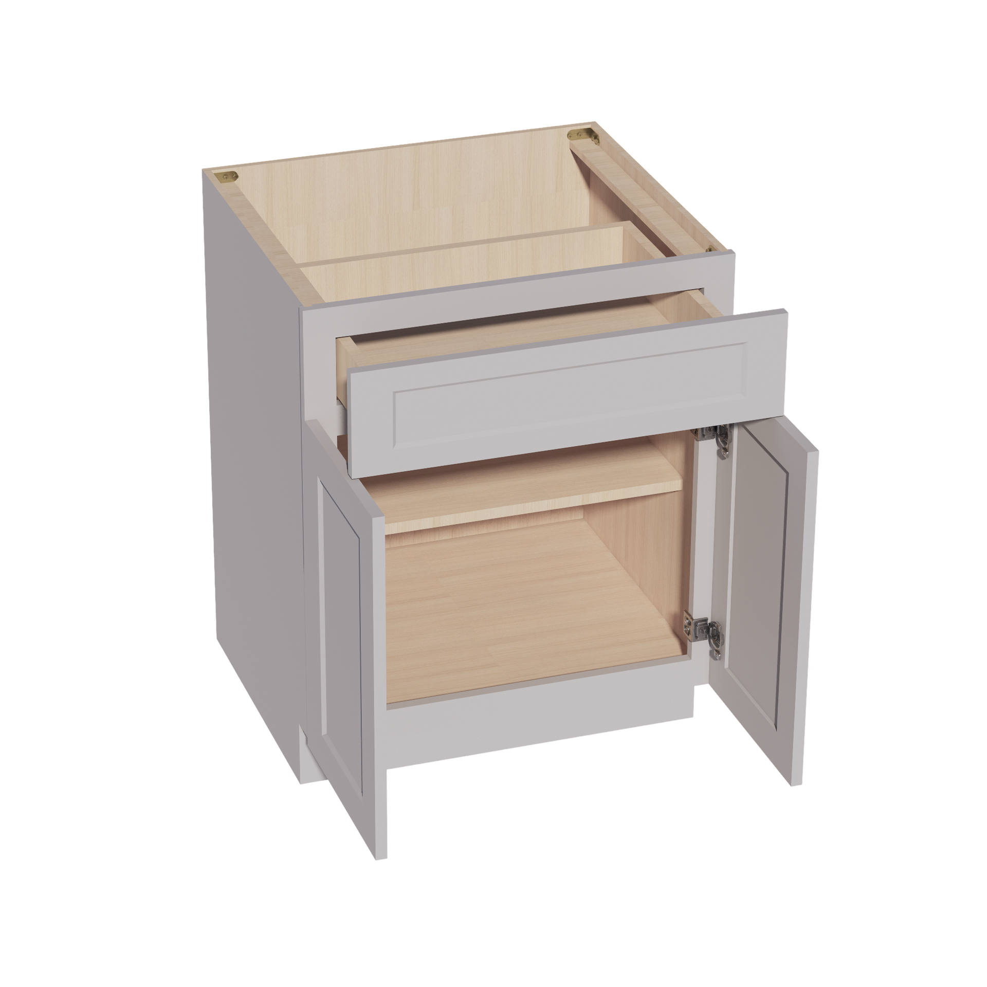 B27-SLG  Base cabinet - Shaker Style - Light Grey   27"W x 34-1/2"H x 24"D