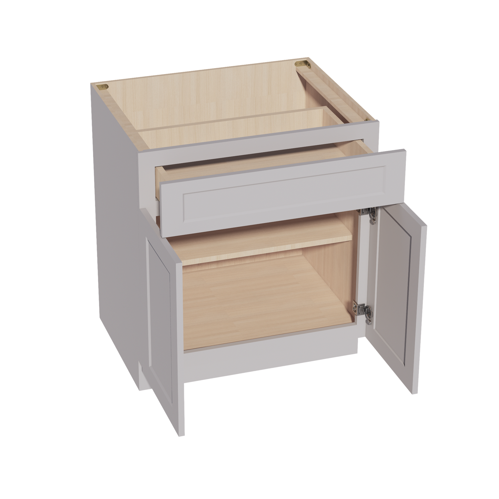 B30-SLG  Base cabinet - Shaker Style - Light Grey   30"W x 34-1/2"H x 24"D