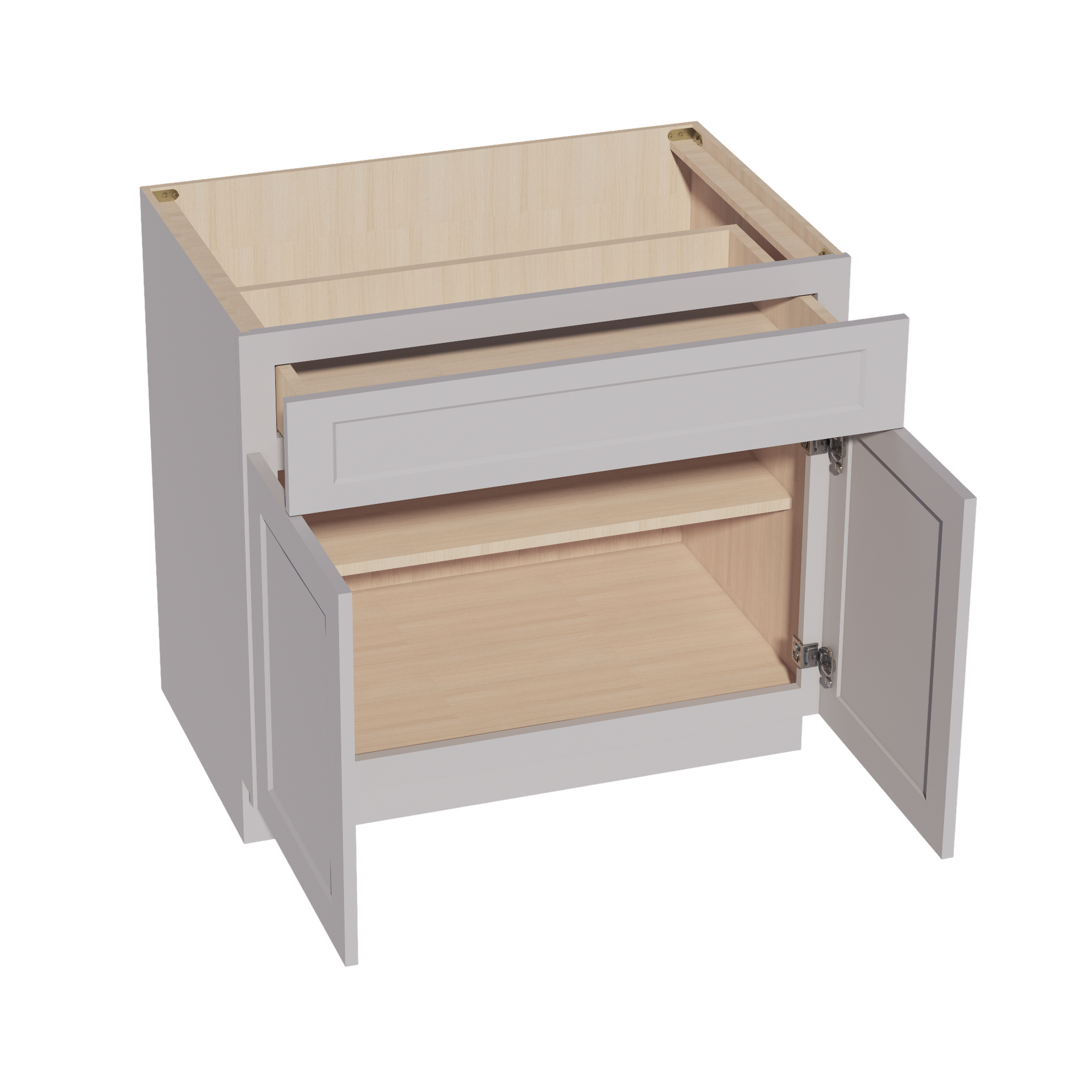 B36-SLG  Base cabinet - Shaker Style - Light Grey   33"W x 34-1/2"H x 24"D