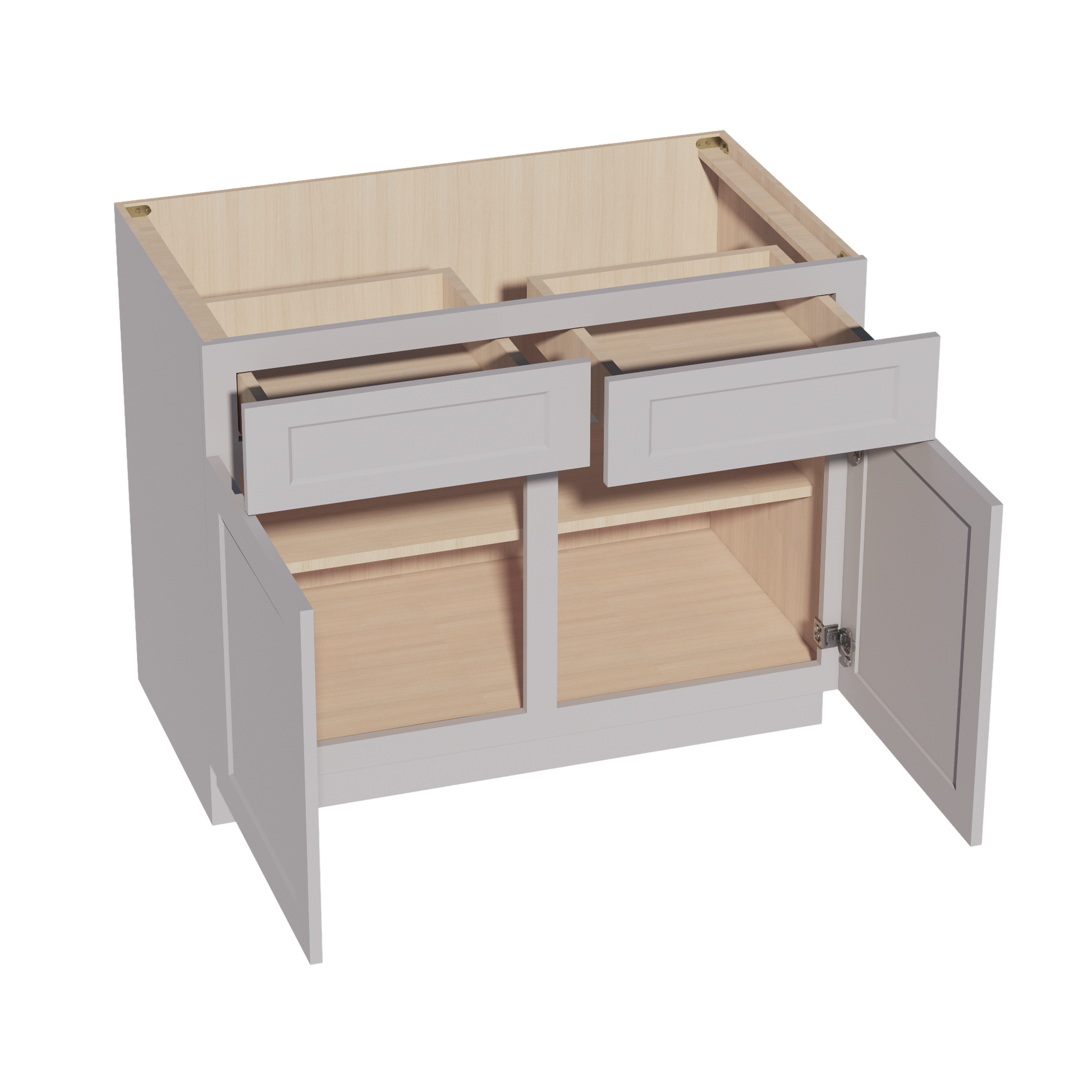 B42-SLG  Base cabinet - Shaker Style - Light Grey   42"W x 34-1/2"H x 24"D