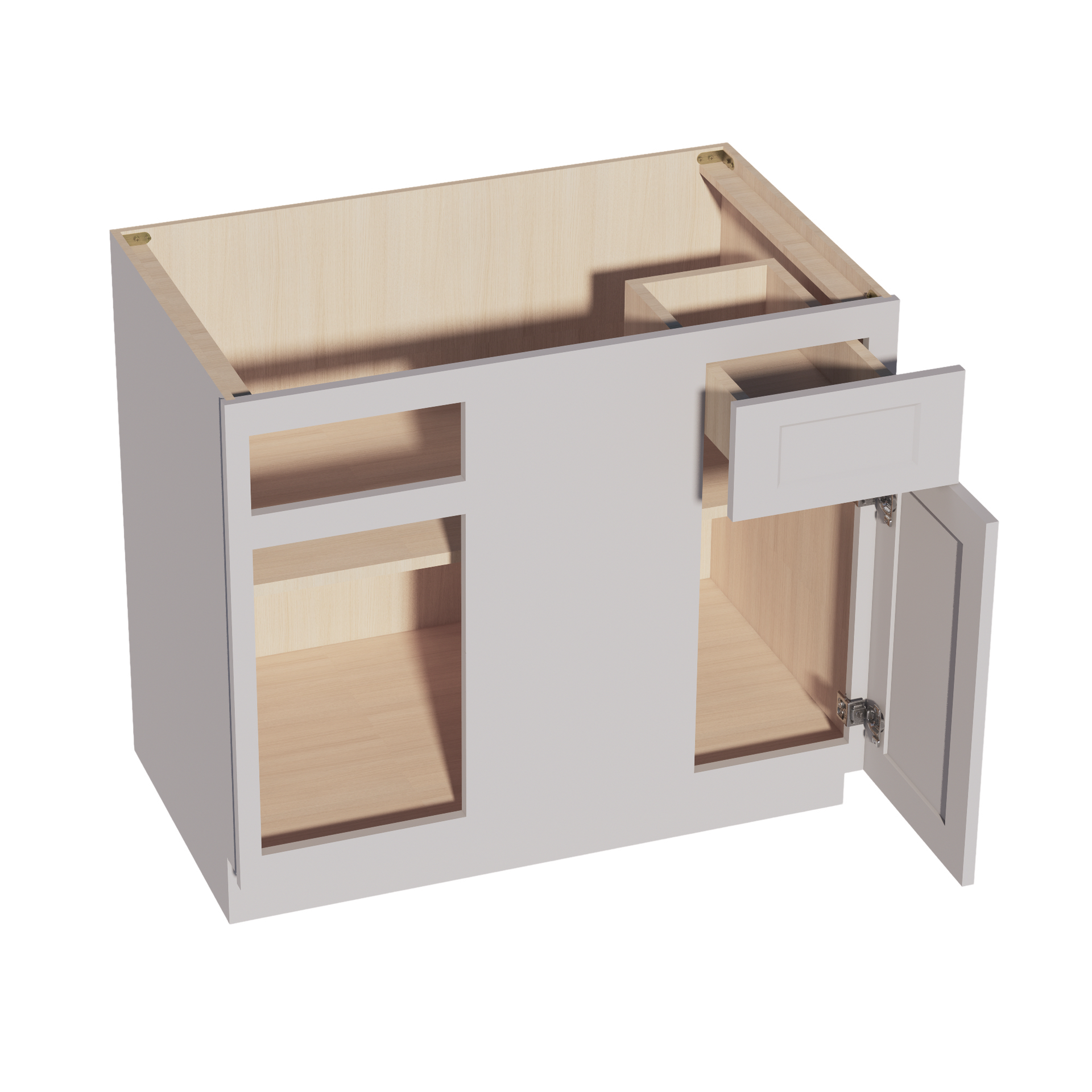 BBC39/42-SLG  Base cabinet Blind Corner - Shaker Style - Light Grey   39"W x 34-1/2"H x 24"D