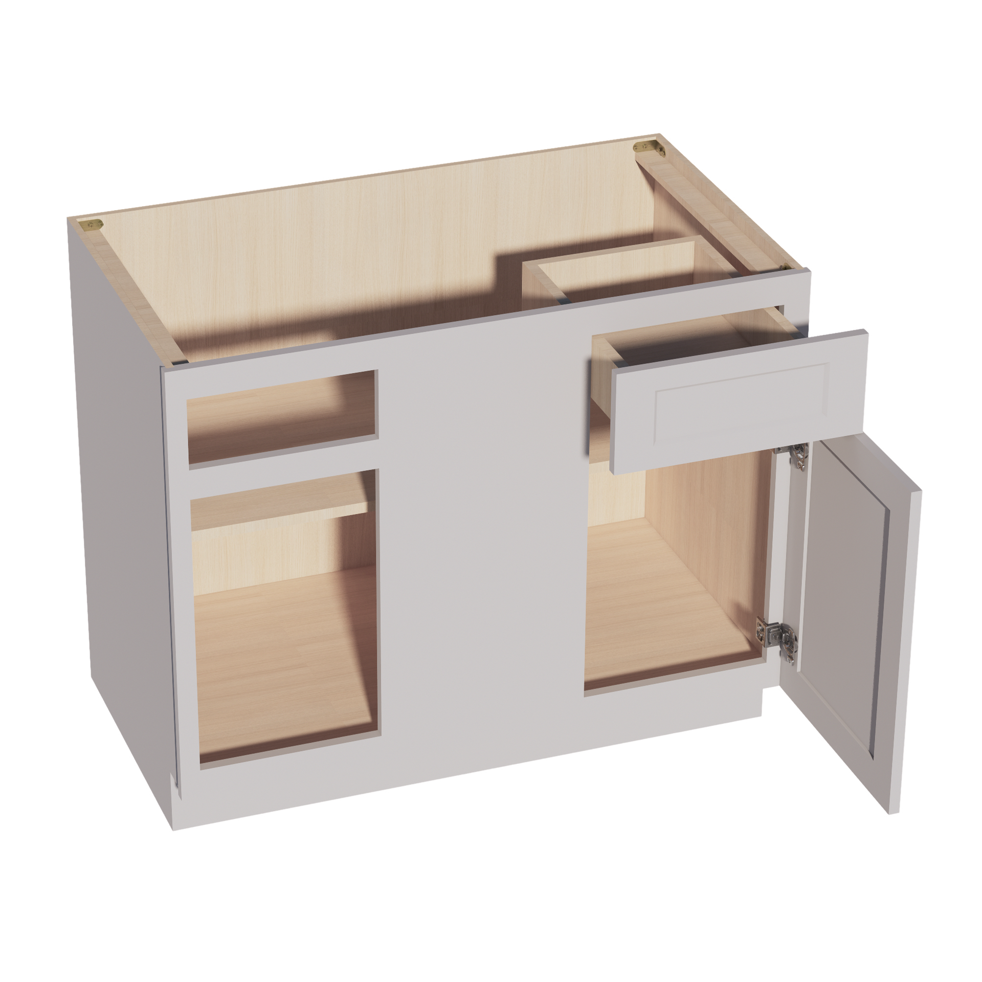 BBC42/45-SLG  Base cabinet Blind Corner - Shaker Style - Light Grey   42"W x 34-1/2"H x 24"D