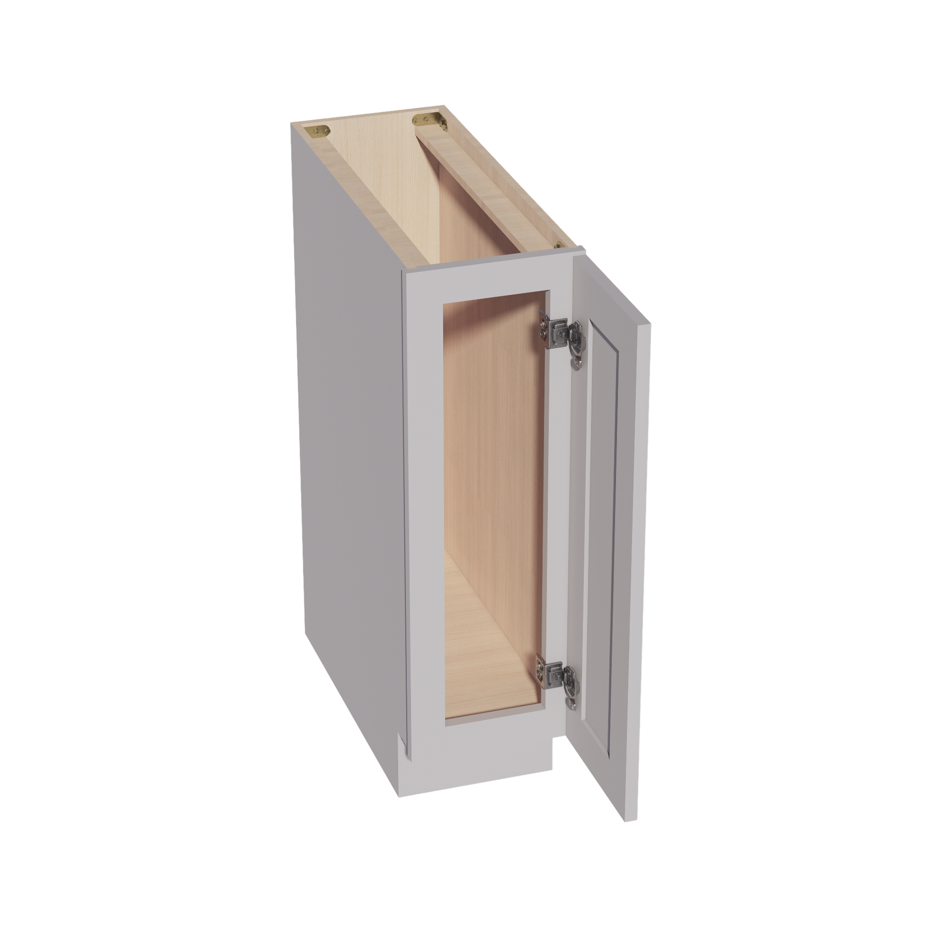 BF0924-SLG  Base cabinet Full Door Pull Out Spice Rack - Shaker Style - Light Grey   09"W x 34-1/2"H x 24"D