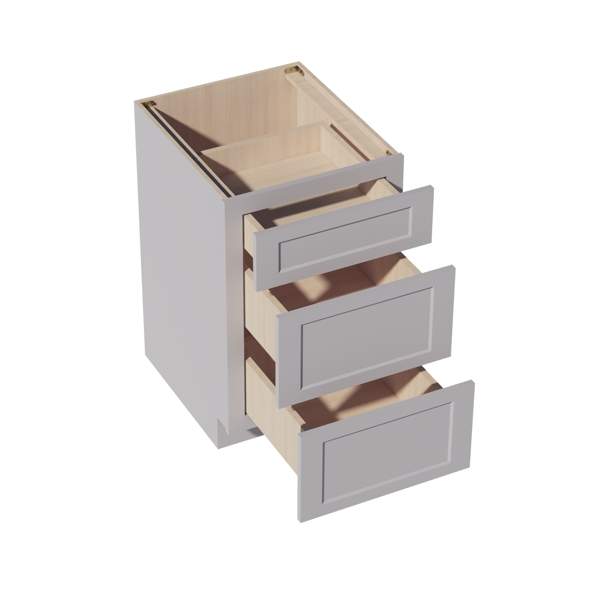 DB21-SLG: Shaker Light Grey 21" 3 Drawers Base Cabinet
