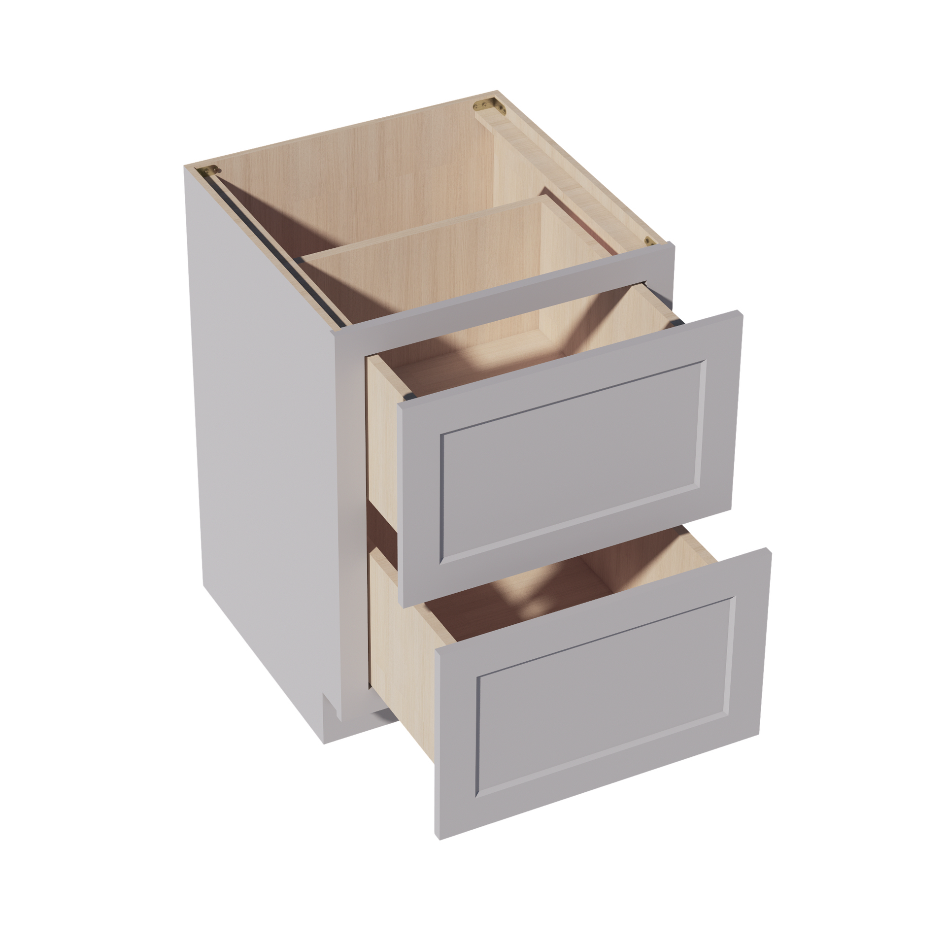 DB24-2-SLG: Shaker Light Grey 24" 2 Drawers Base Cabinet