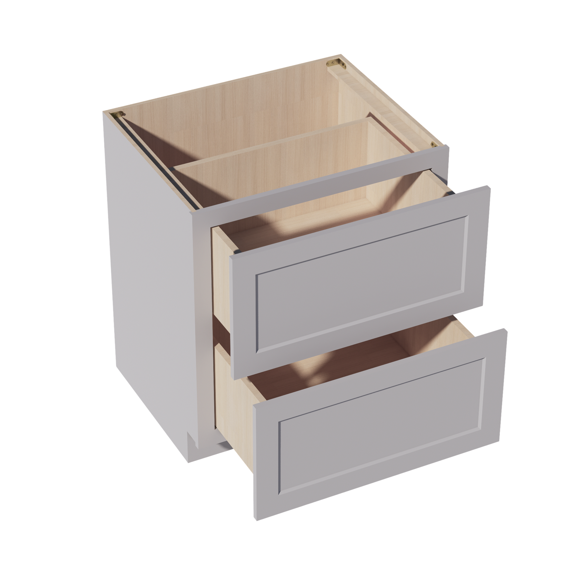 DB30-2-SLG: Shaker Light Grey 30" 2 Drawers Base Cabinet