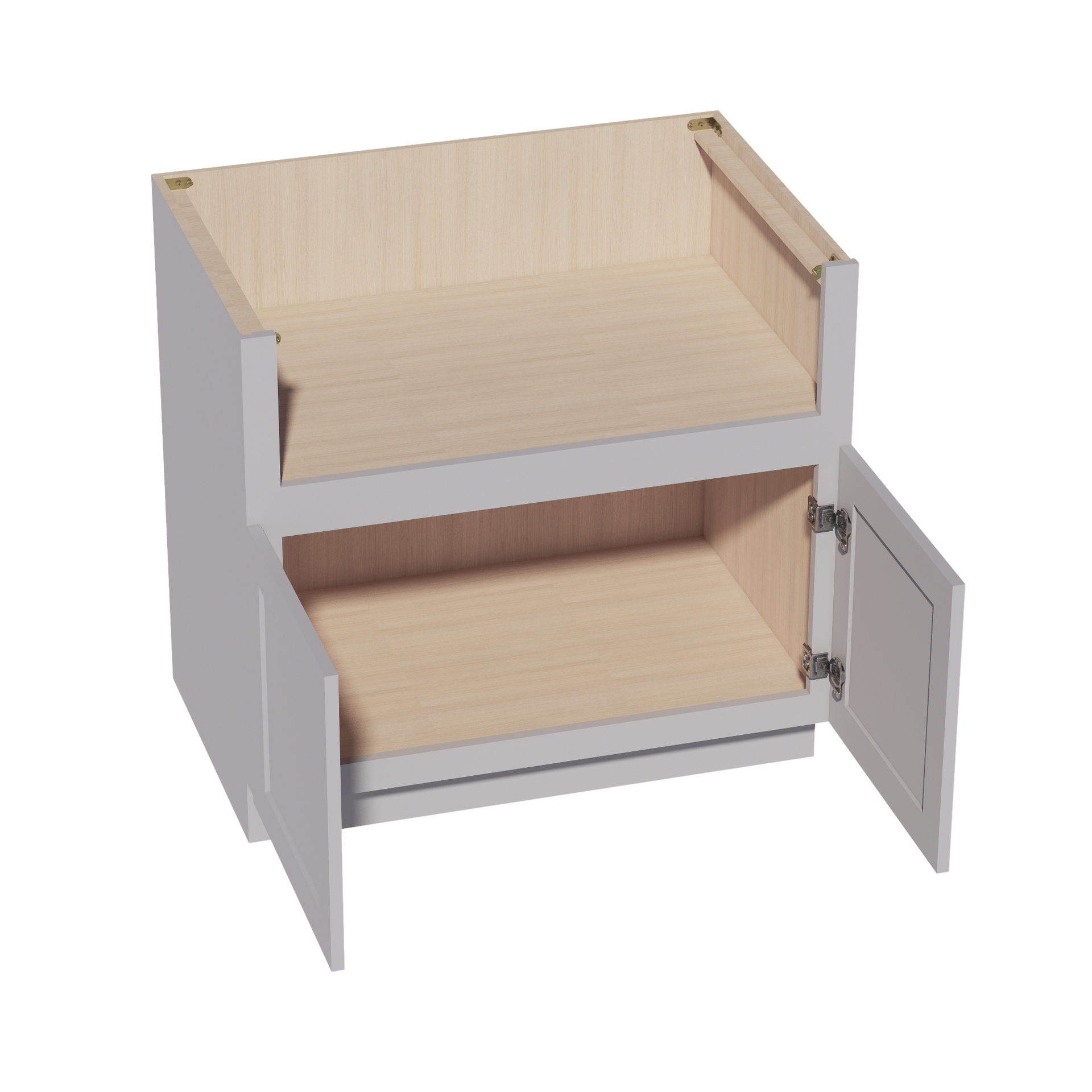 FS36-SLG  Base Cabinet 2 Doors Farm House Sink Base  - Shaker Style - Light Grey   36"W x 34-1/2"H x 24"D