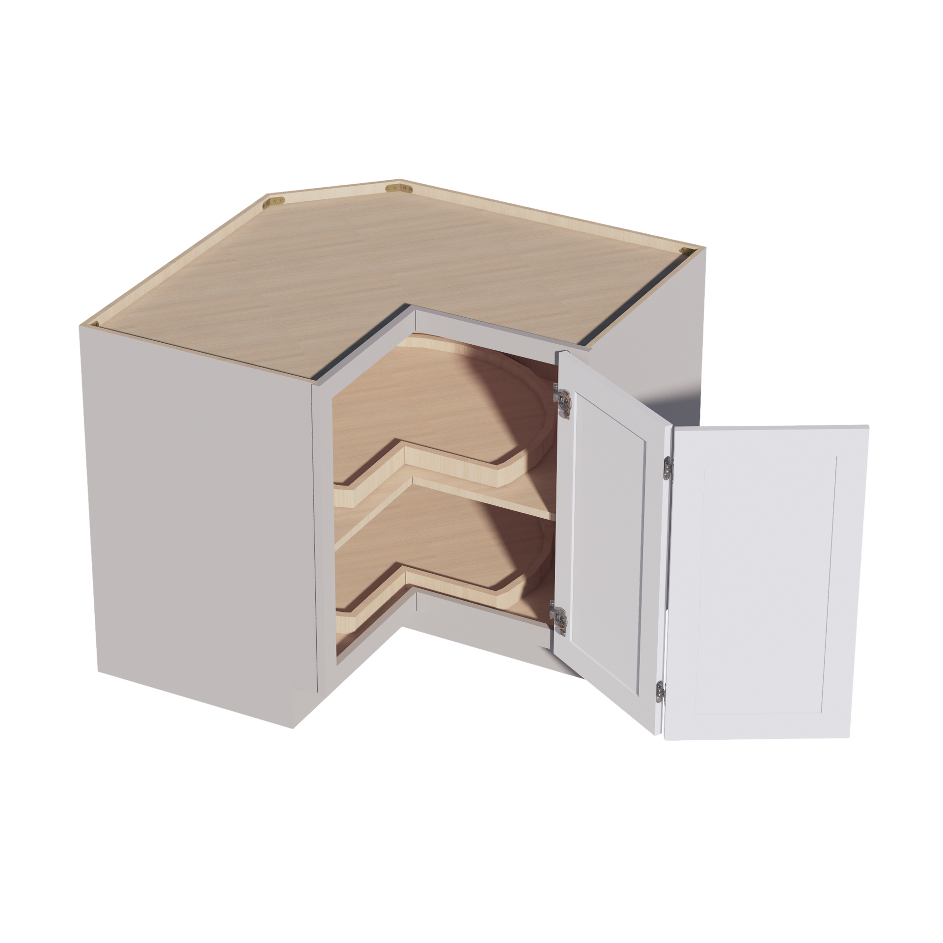 LSB33-SLG  Base Cabinet 2 Door Corner Lazy Susan  - Shaker Style - Light Grey   16-1/2"x16-1/2"W x 34-1/2"H x 24"D