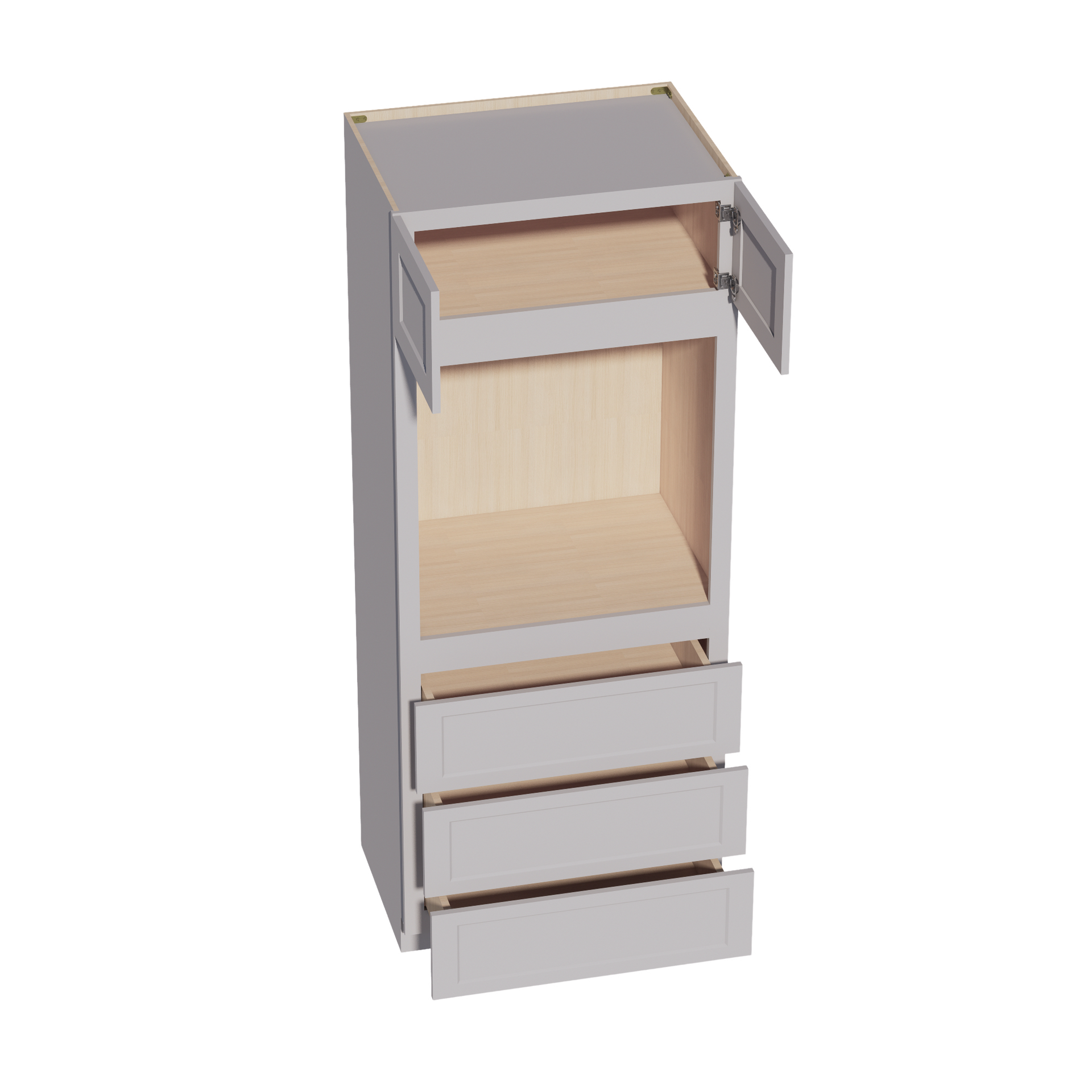 OC3384-SLG  Tall Oven 2 Door & 3 Drawers Cabinet - Shaker Style - Light Grey   33"W x 84"H x 24"D