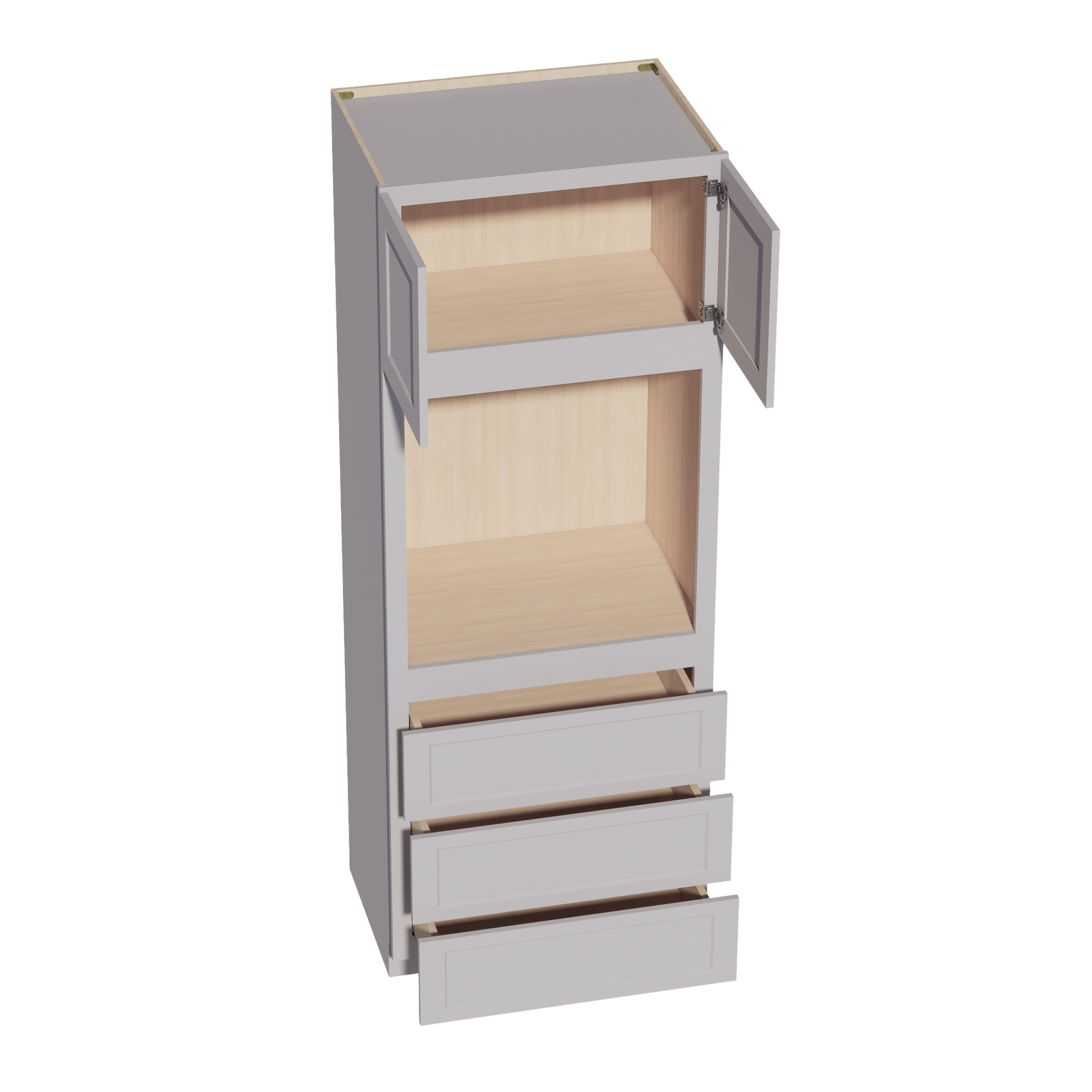 OC3390-SLG  Tall Oven 2 Door & 3 Drawers Cabinet - Shaker Style - Light Grey   33"W x 90"H x 24"D