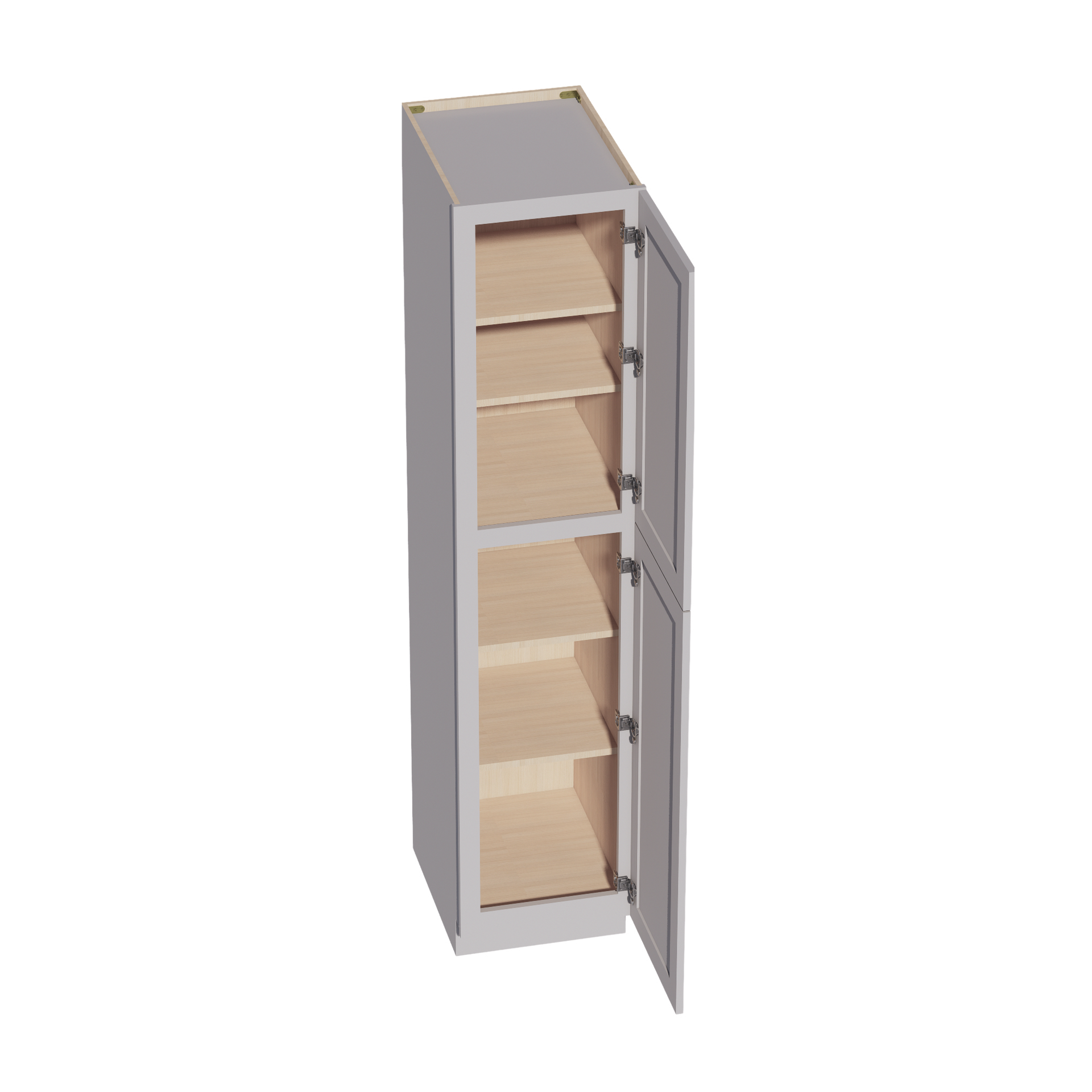 TP1884-SLG  Tall Shelf Pantry Cabinet 2 Door & 6 Sheleves - Shaker Style - Light Grey   18"W x 84"H x 24"D