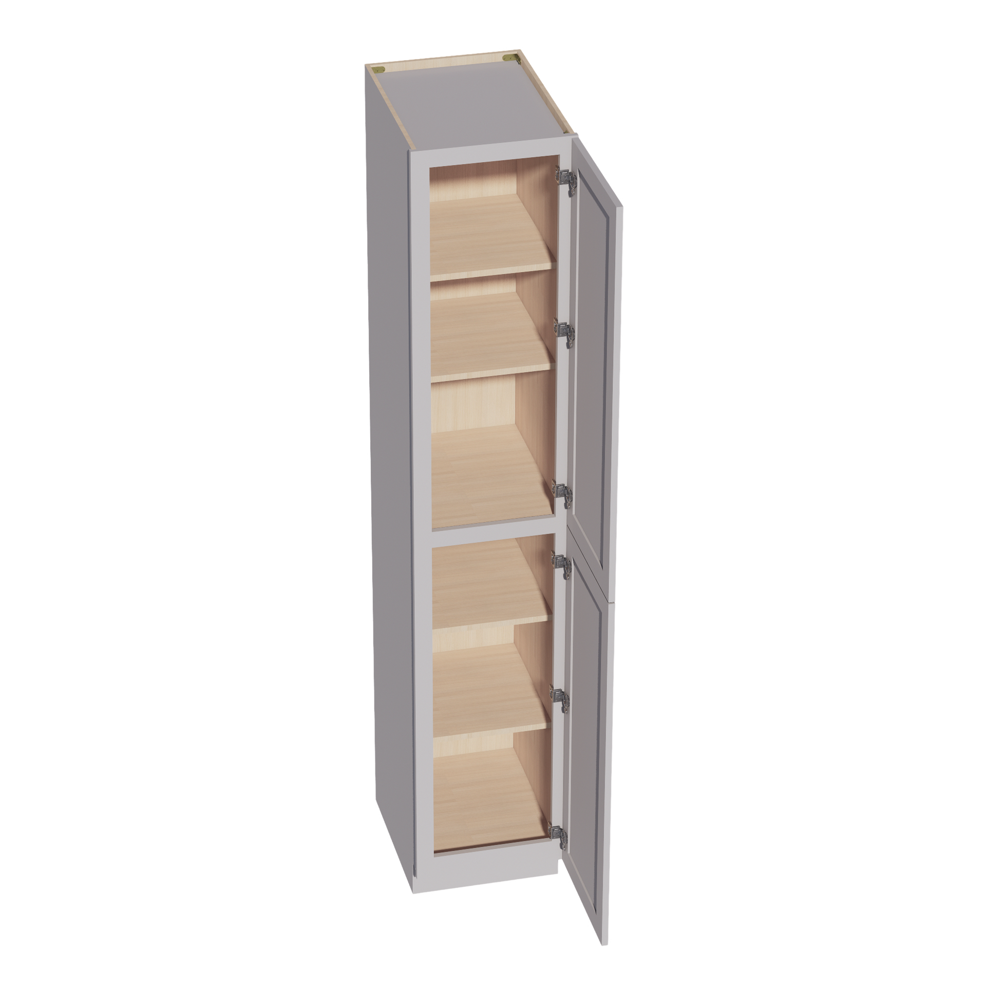 TP1896-SLG  Tall Shelf Pantry Cabinet 2 Door & 6 Sheleves - Shaker Style - Light Grey   18"W x 96"H x 24"D