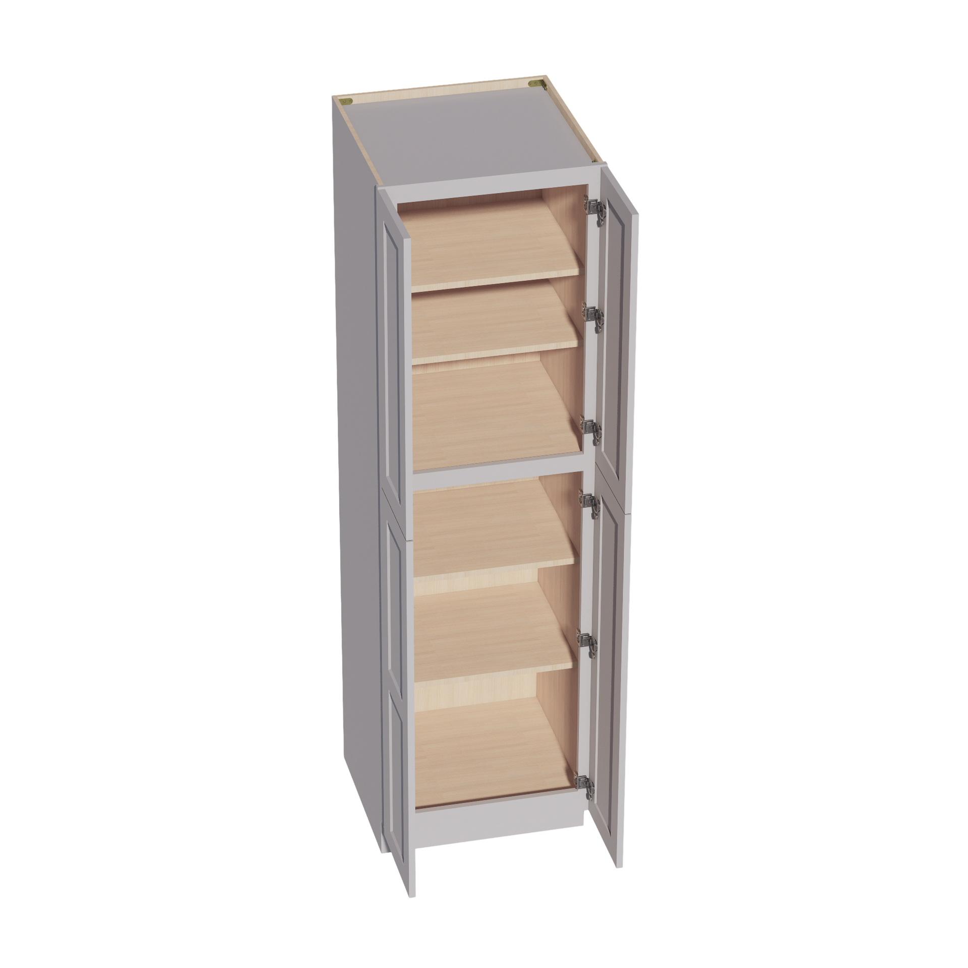TP2484-SLG  Tall Shelf Pantry Cabinet 4 Door & 6 Sheleves - Shaker Style - Light Grey   24" W x 84"H x 24"D