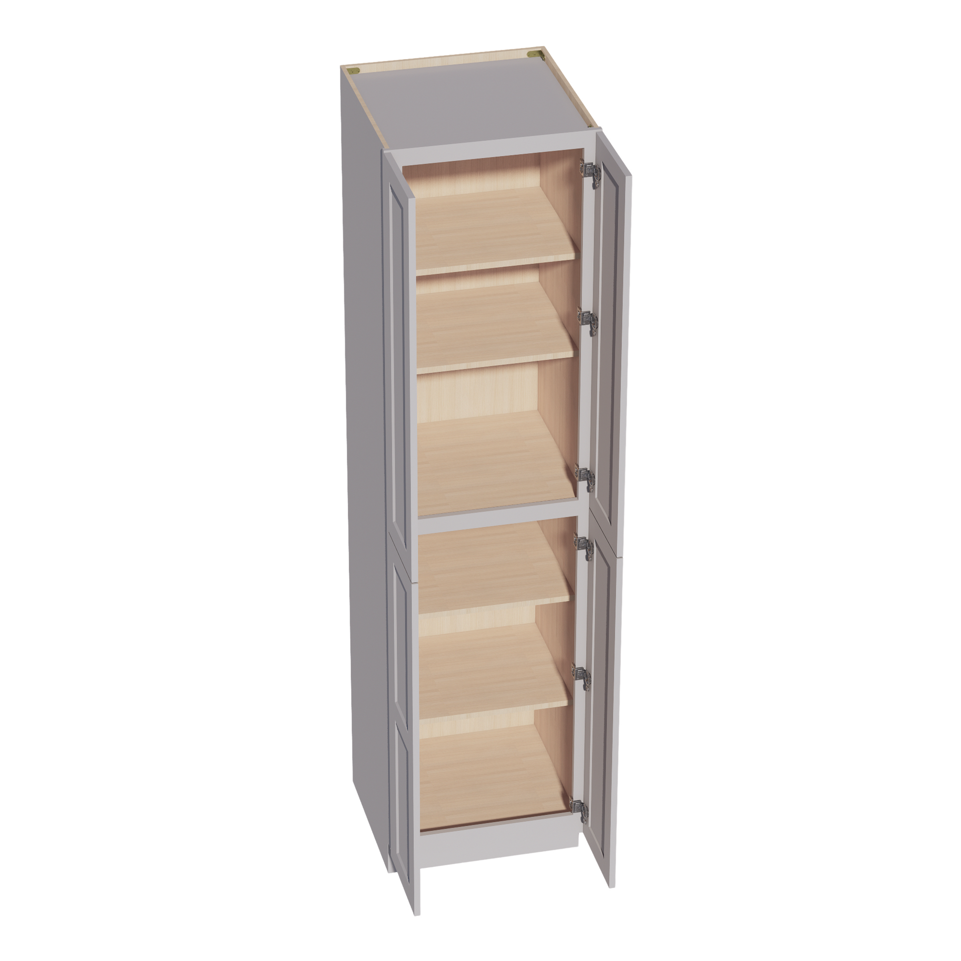 TP2496-SLG  Tall Shelf Pantry Cabinet 4 Door & 6 Sheleves - Shaker Style - Light Grey   24" W x 96"H x 24"D