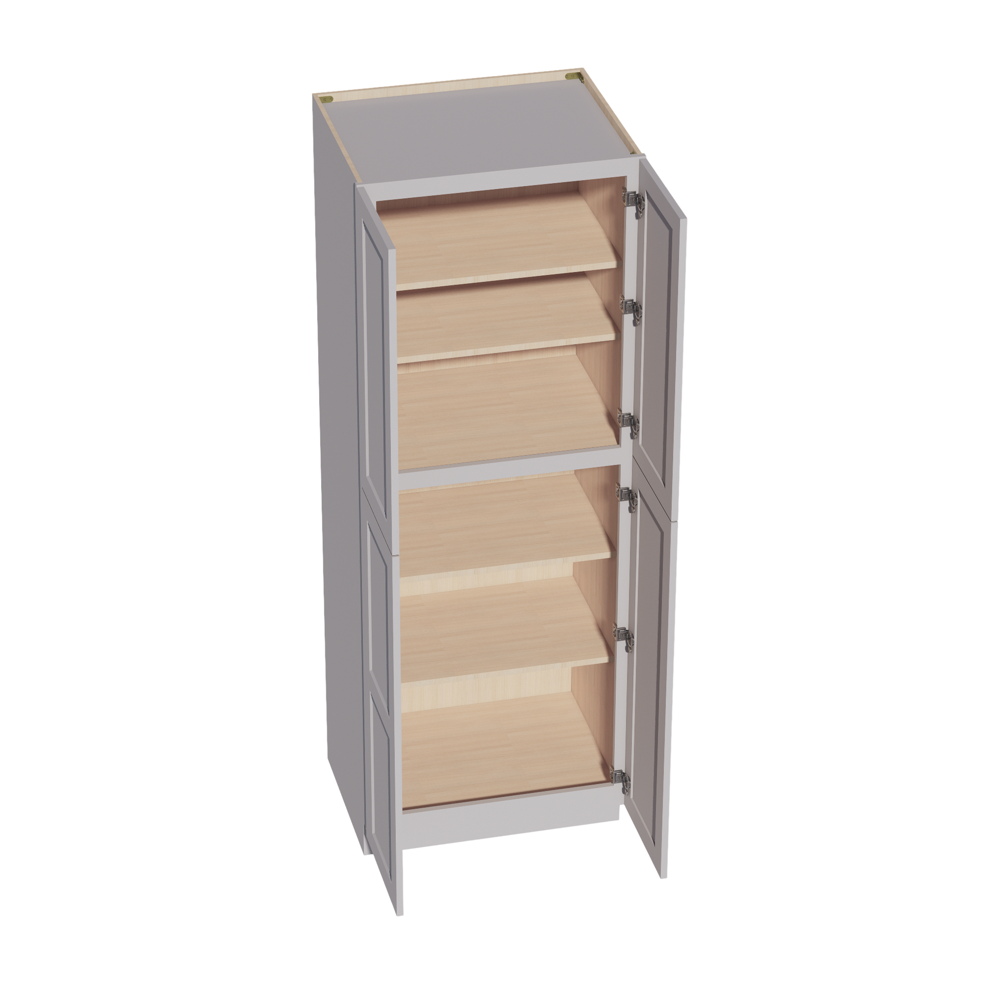 TP3084-SLG  Tall Shelf Pantry Cabinet 2 Door & 6 Sheleves - Shaker Style - Light Grey   30" W x 84"H x 24"D