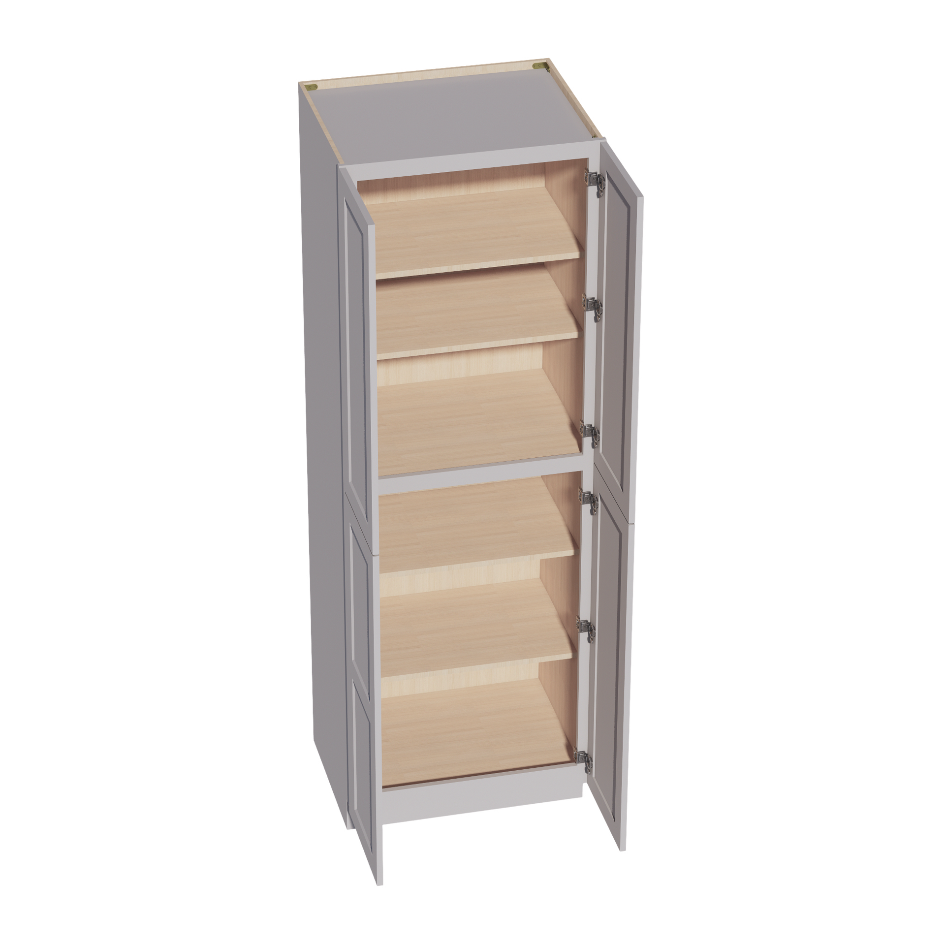 TP3090-SLG  Tall Shelf Pantry Cabinet 2 Door & 6 Sheleves - Shaker Style - Light Grey   30" W x 90"H x 24"D