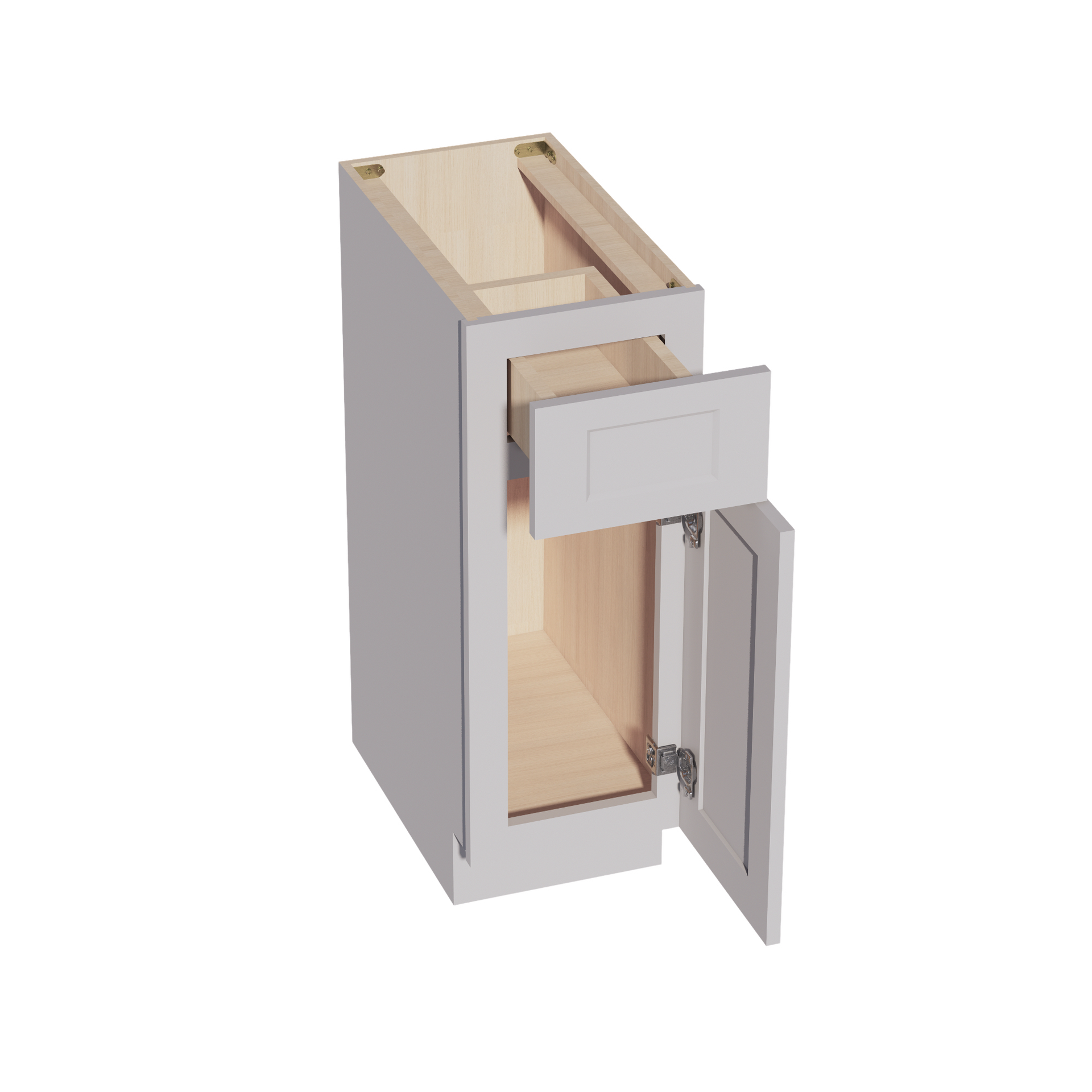 VB1221-SLG: Shaker Light Grey 12"W x 34-1/2"H x 21"D 1 Door & 1 Drawer Single Door Vanity Base Cabinets