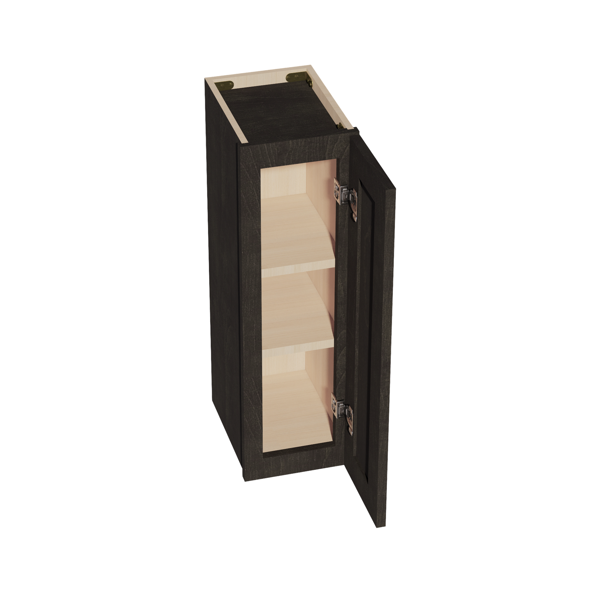 W0930-SDG  Wall Cabinet 1 Door & 2 Shelves - Shaker Style - Dark Grey   09"W x 30"H x 12"D