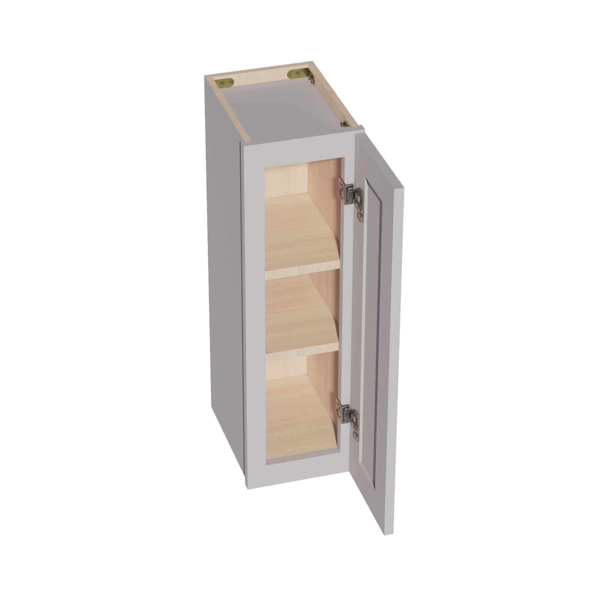 W0930-SLG  Wall Cabinet 1 Door & 2 Shelves - Shaker Style - Light Grey   09"W x 30"H x 12"D