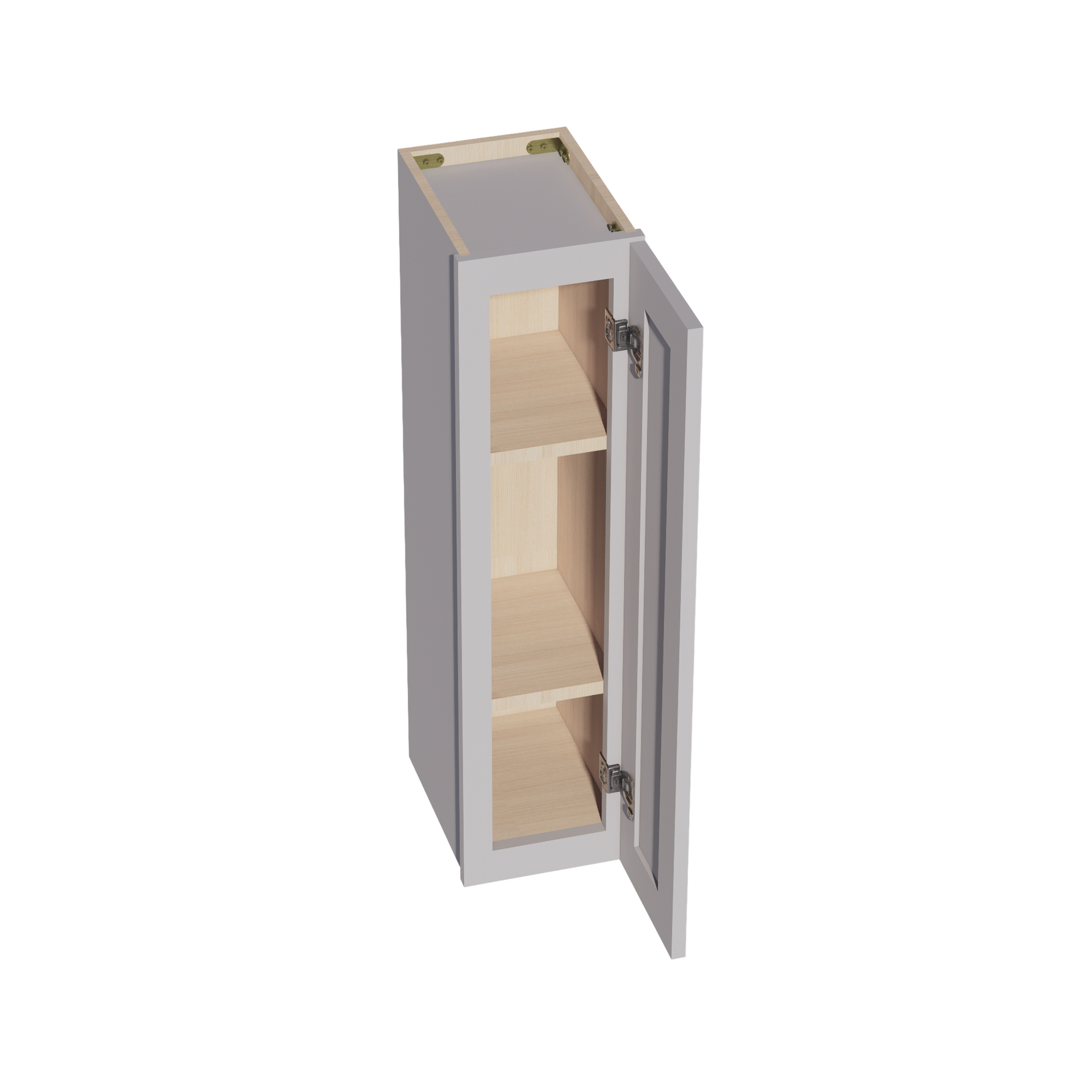 W0936-SLG  Wall Cabinet 1 Door & 2 Shelves - Shaker Style - Light Grey   09"W x 36"H x 12"D