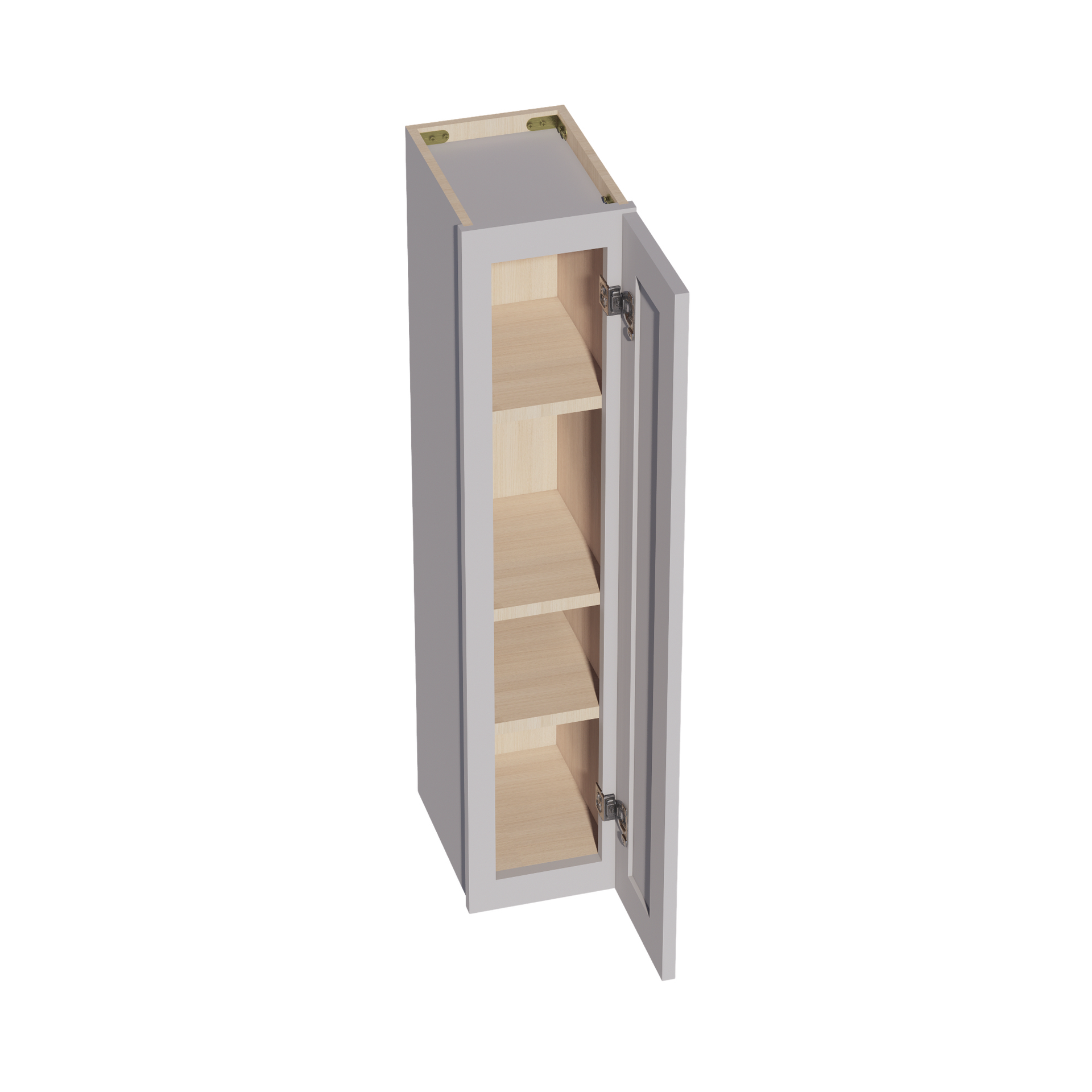 W0942-SLG  Wall Cabinet 1 Door & 2 Shelves - Shaker Style - Light Grey   09"W x 42"H x 12"D