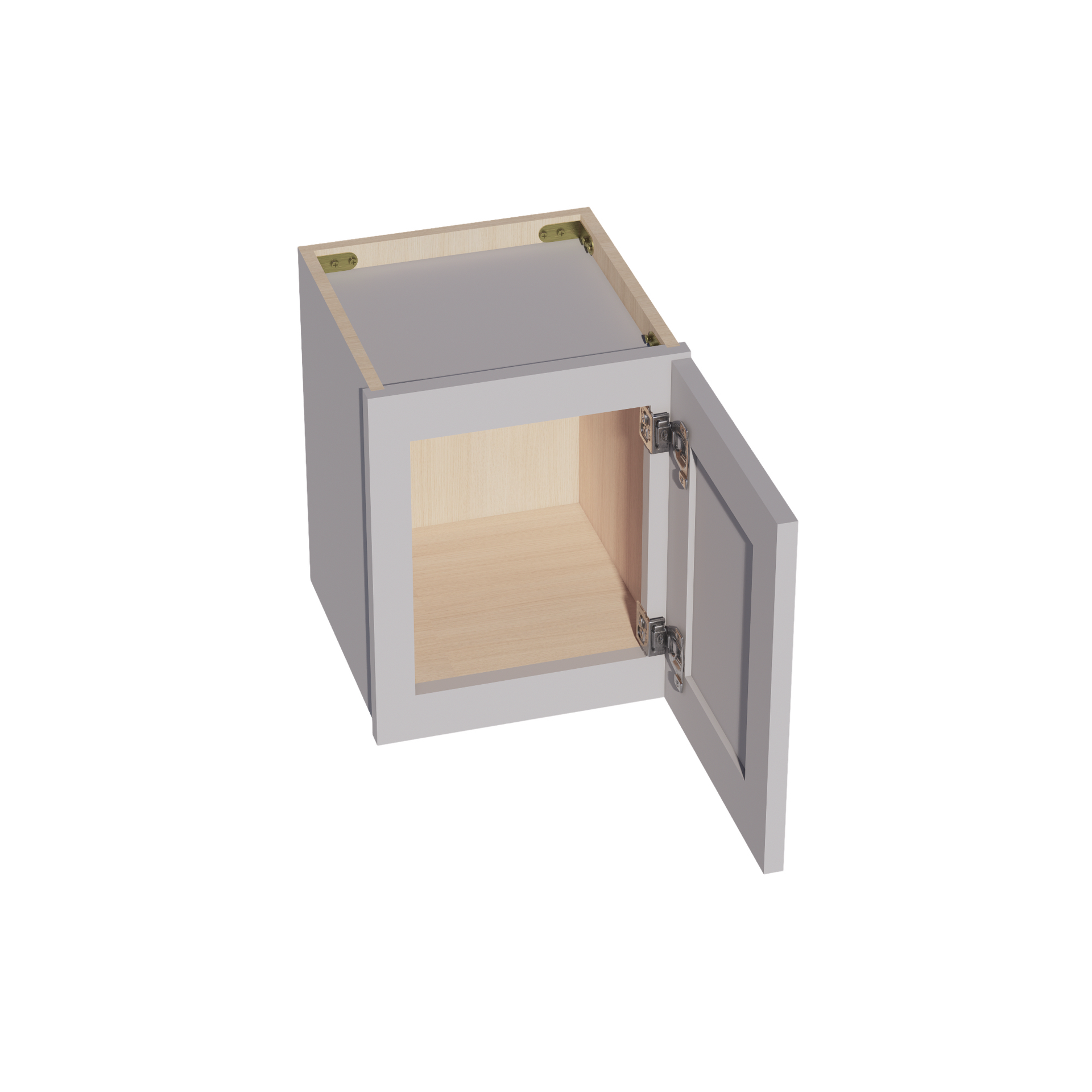 W1215-SLG  Wall Cabinet 1 Door & 2 Shelves - Shaker Style - Light Grey   12"W x 15"H x 12"D