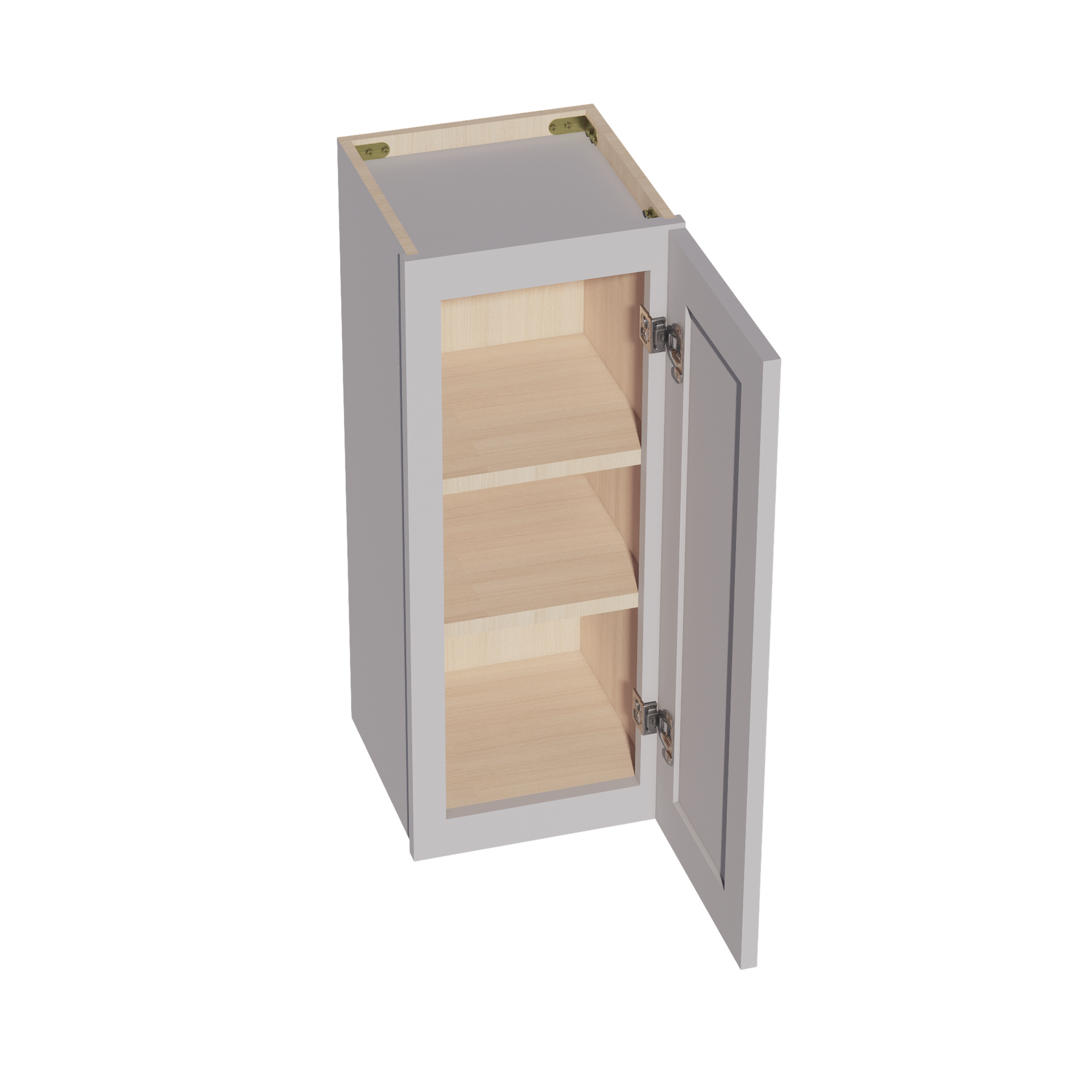 W1230-SLG  Wall Cabinet 1 Door & 2 Shelves - Shaker Style - Light Grey   12"W x 30"H x 12"D