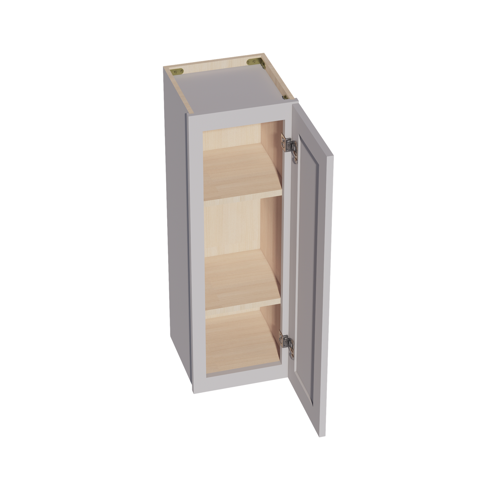 W1236-SLG  Wall Cabinet 1 Door & 2 Shelves - Shaker Style - Light Grey   12"W x 36"H x 12"D