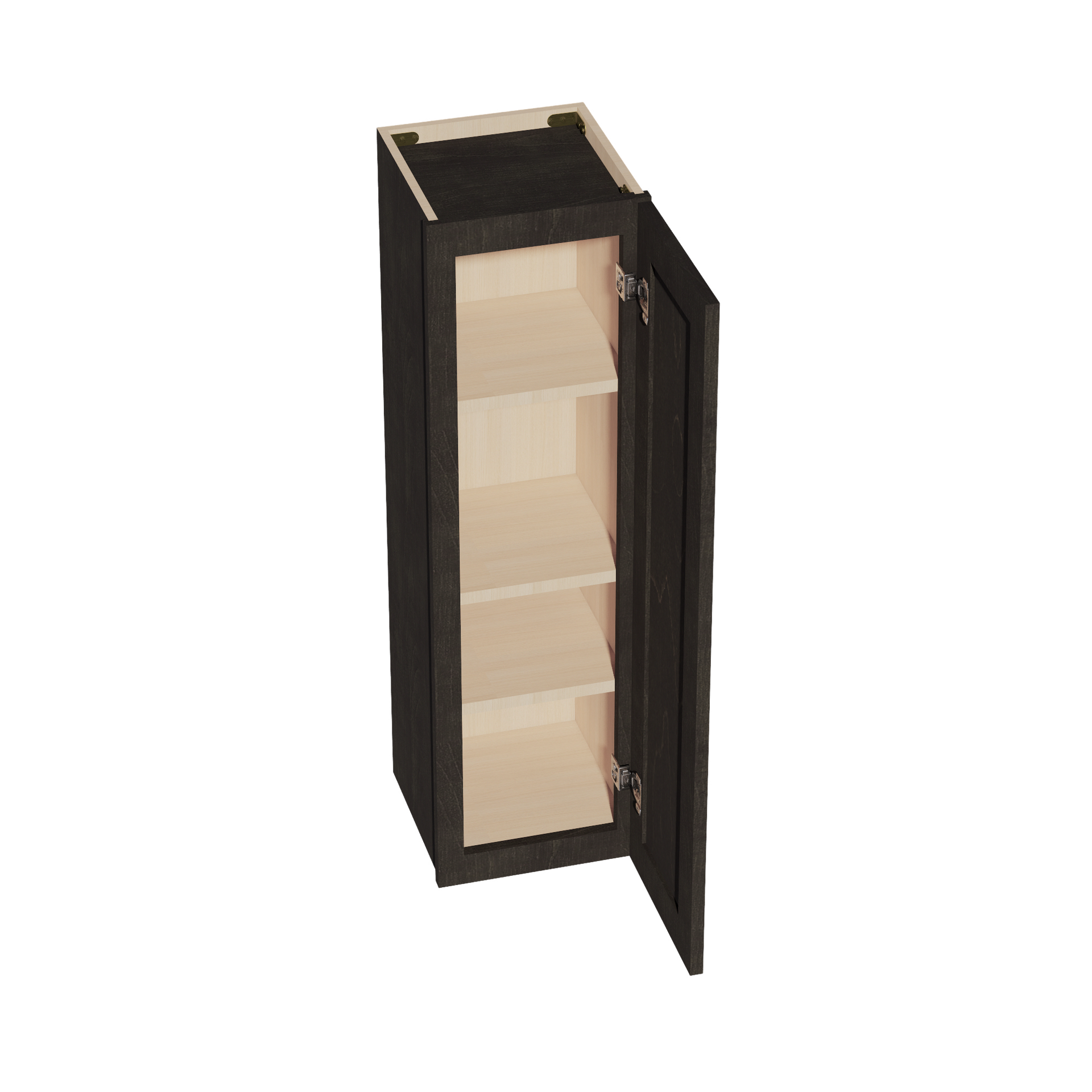W1242-SDG  Wall Cabinet 1 Door & 2 Shelves - Shaker Style - Dark Grey   12"W x 42"H x 12"D