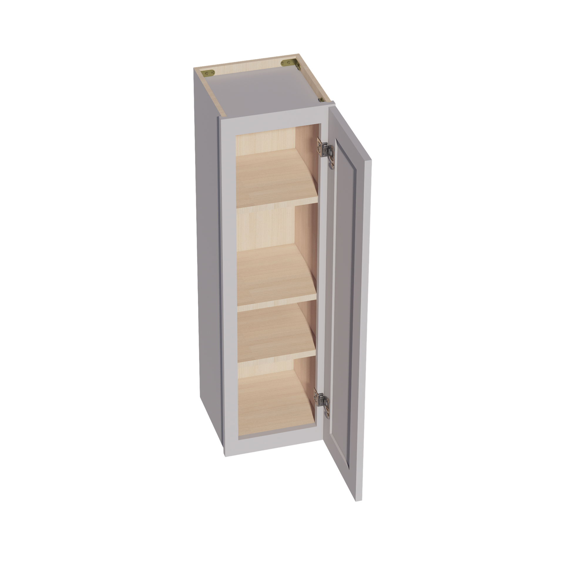 W1242-SLG  Wall Cabinet 1 Door & 2 Shelves - Shaker Style - Light Grey   12"W x 42"H x 12"D
