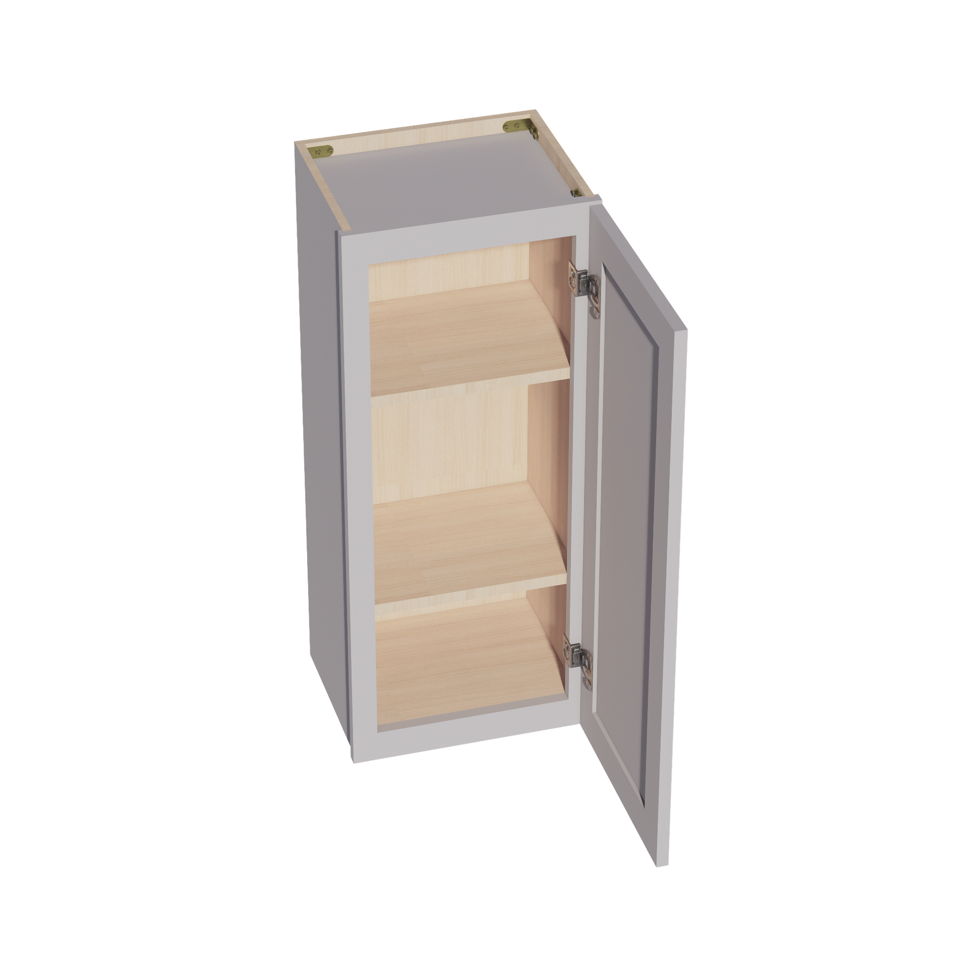W1536-SLG  Wall Cabinet 1 Door & 2 Shelves - Shaker Style - Light Grey   15"W x 36"H x 12"D