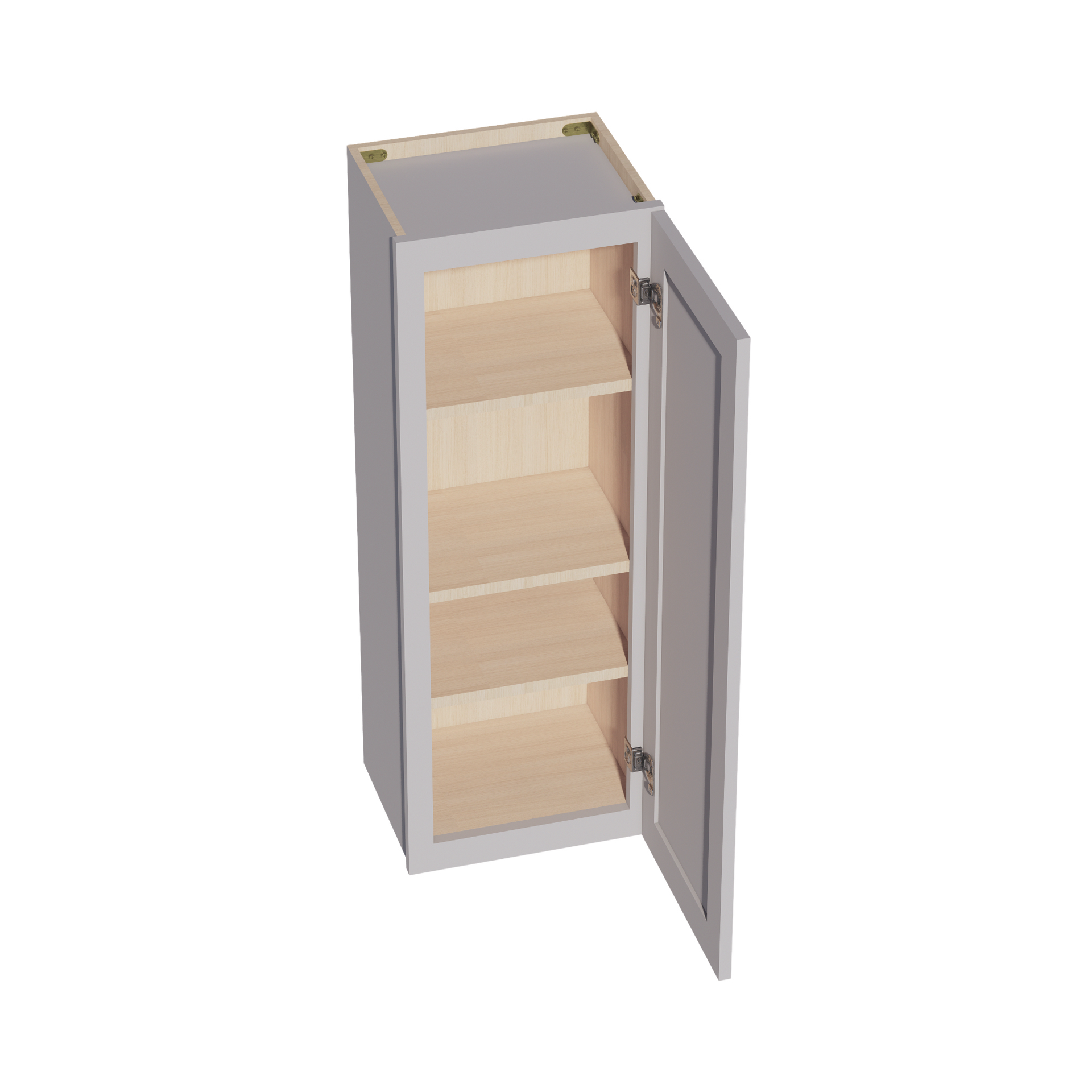 W1542-SLG  Wall Cabinet 1 Door & 2 Shelves - Shaker Style - Light Grey   15"W x 42"H x 12"D