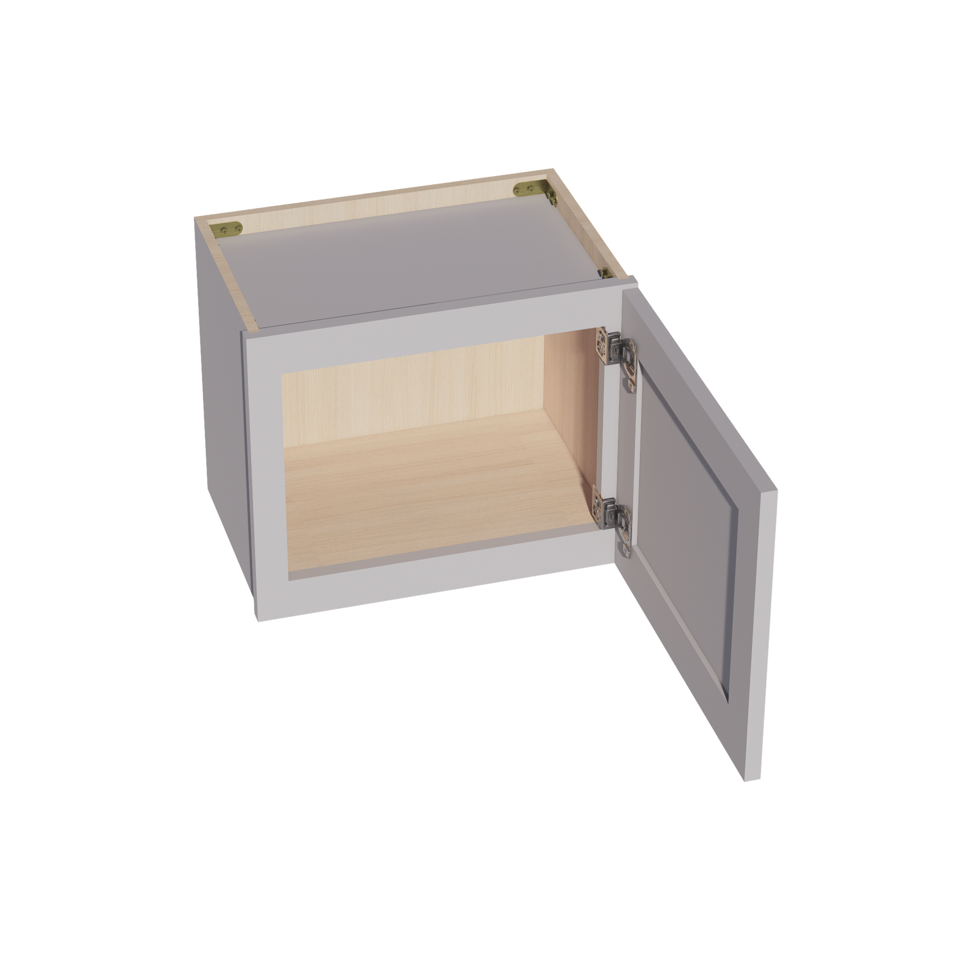 W1815-SLG  Wall Cabinet 1 Door & 2 Shelves - Shaker Style - Light Grey   18"W x 15"H x 12"D