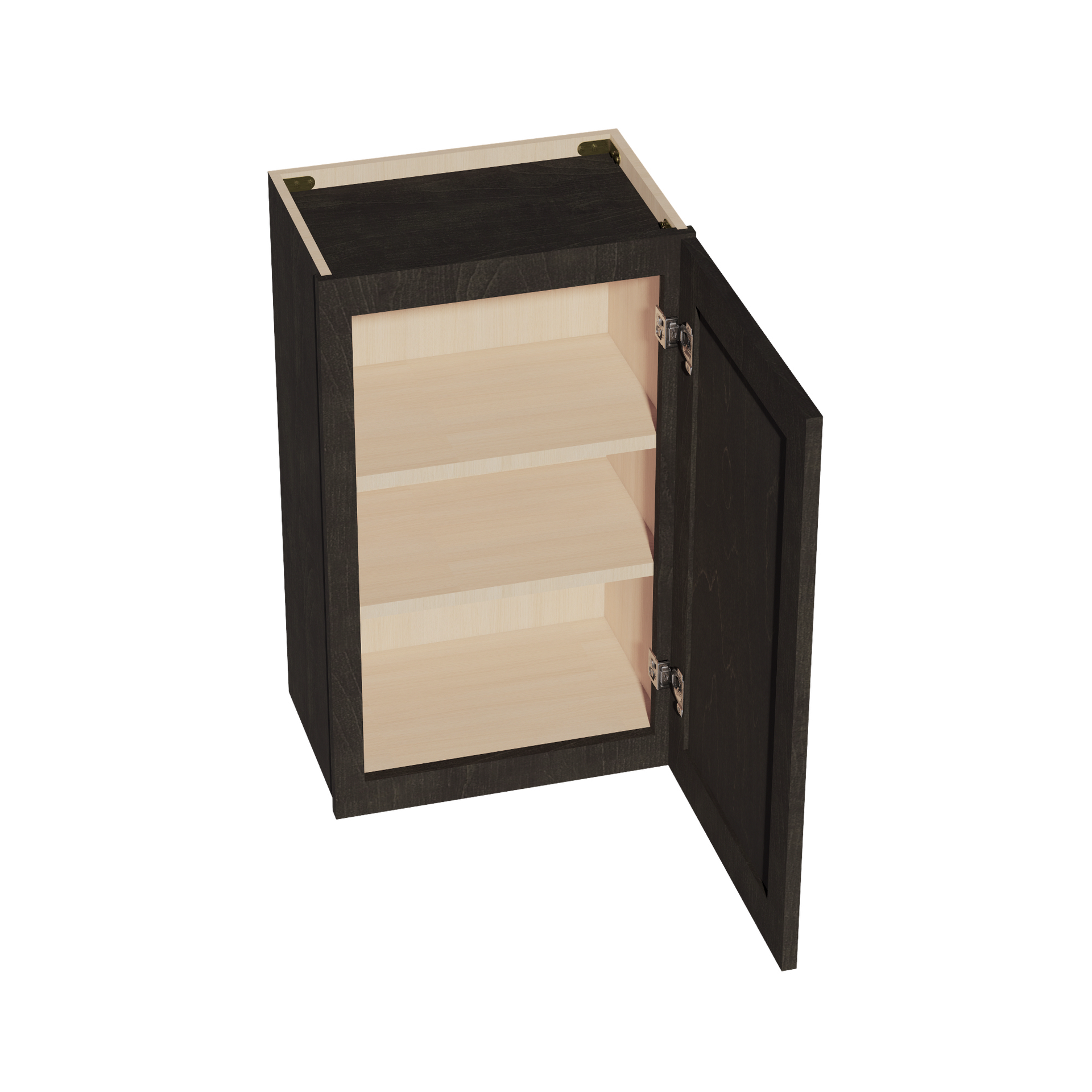W1830-SDG  Wall Cabinet 1 Door & 2 Shelves - Shaker Style - Dark Grey   18"W x 30"H x 12"D