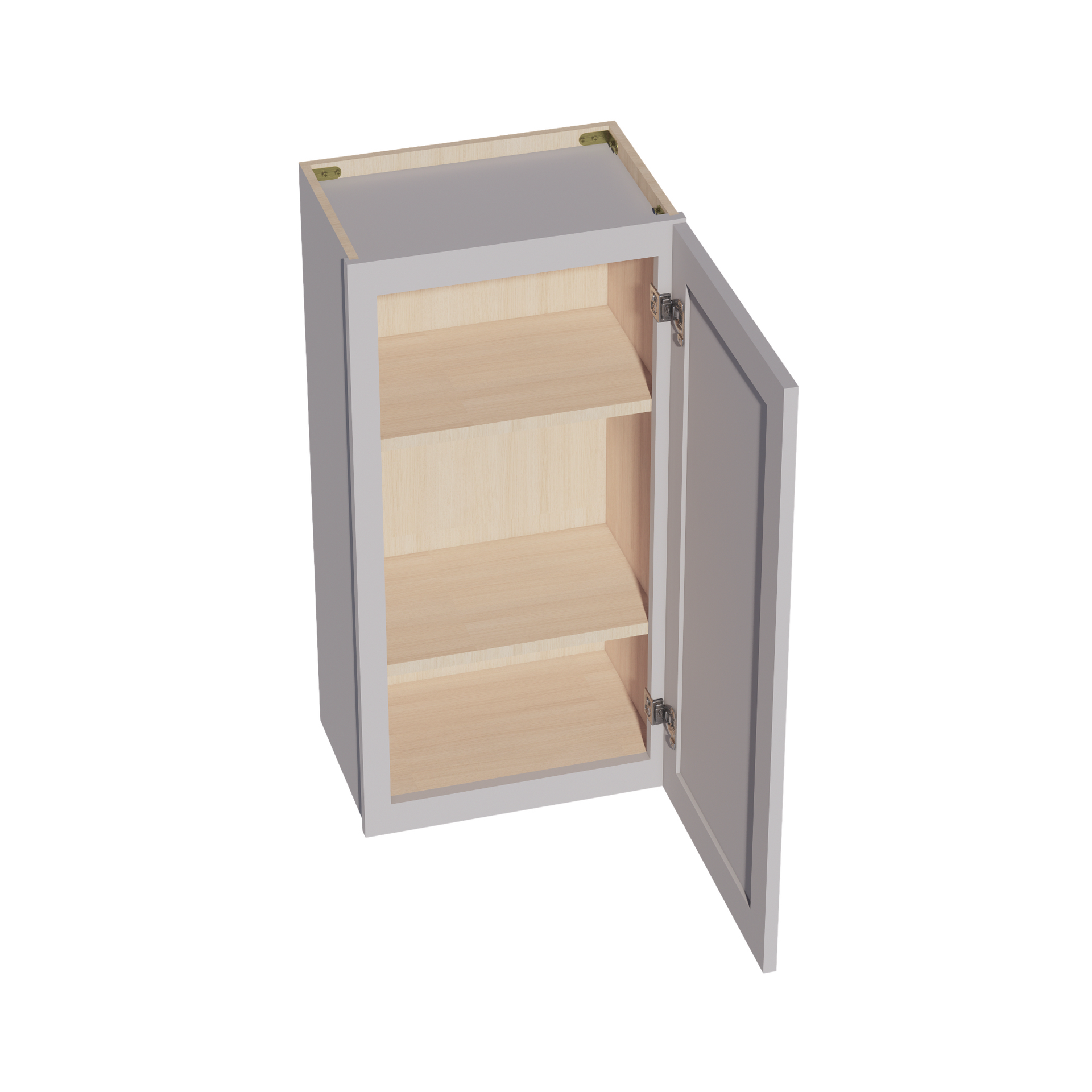W1836-SLG  Wall Cabinet 1 Door & 2 Shelves - Shaker Style - Light Grey   18"W x 36"H x 12"D
