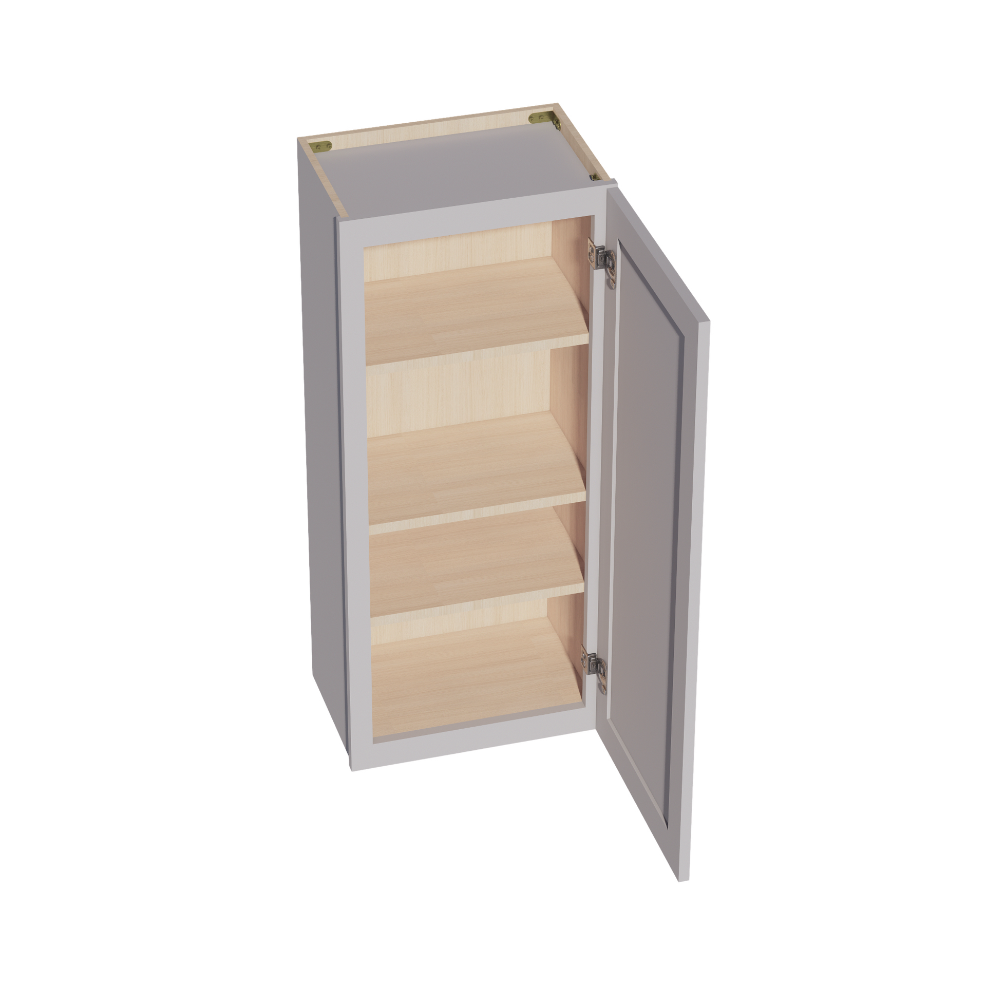W1842-SLG  Wall Cabinet 1 Door & 2 Shelves - Shaker Style - Light Grey   18"W x 42"H x 12"D