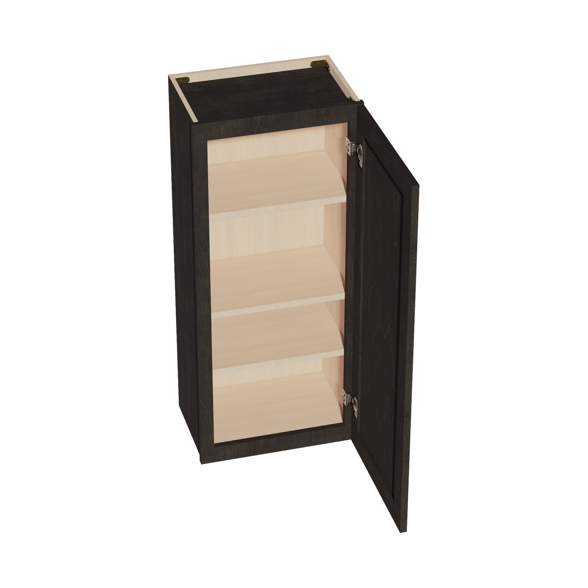W1842-SDG  Wall Cabinet 1 Door & 2 Shelves - Shaker Style - Dark Grey   18"W x 42"H x 12"D