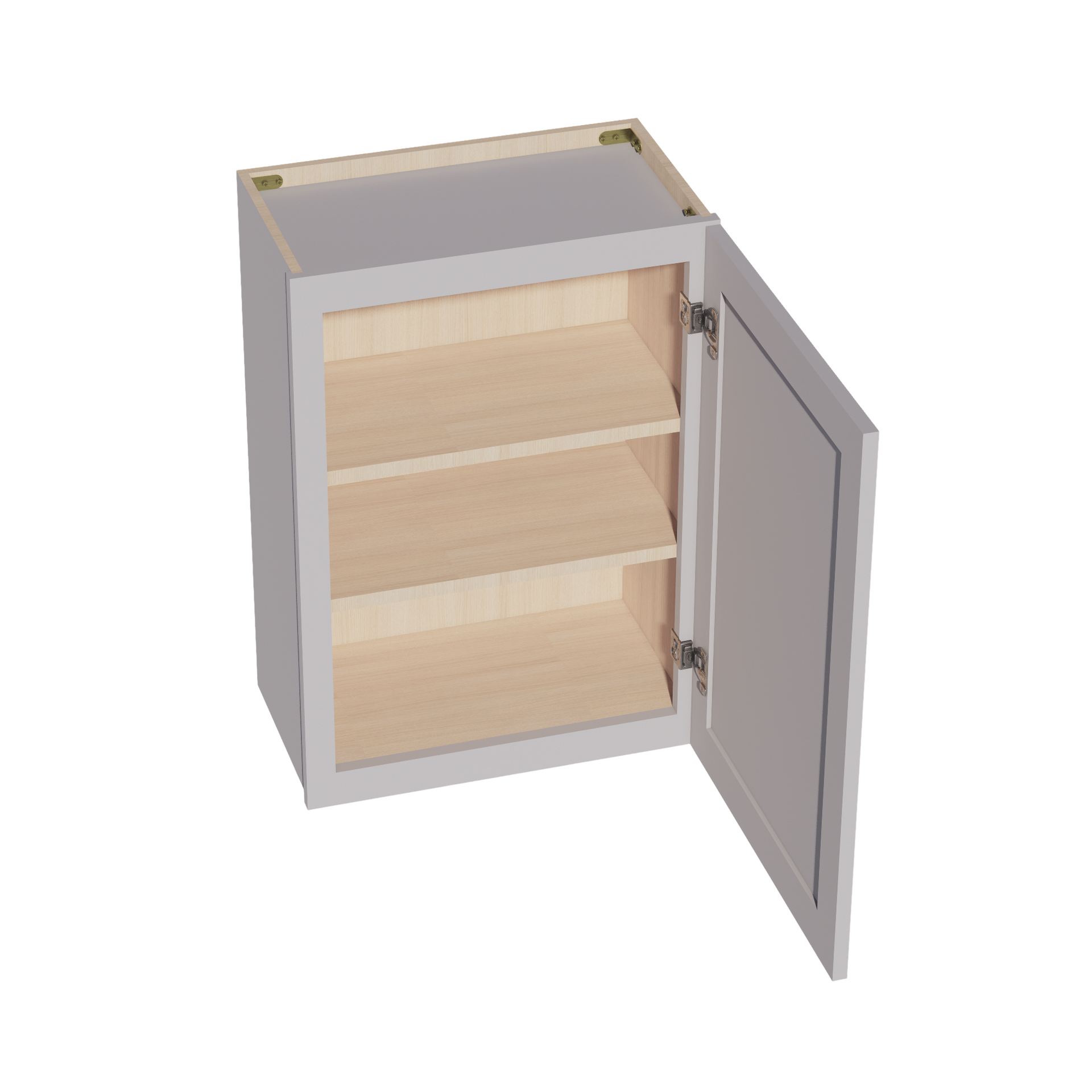 W2130-SLG  Wall Cabinet 1 Door & 2 Shelves - Shaker Style - Light Grey   21"W x 30"H x 12"D
