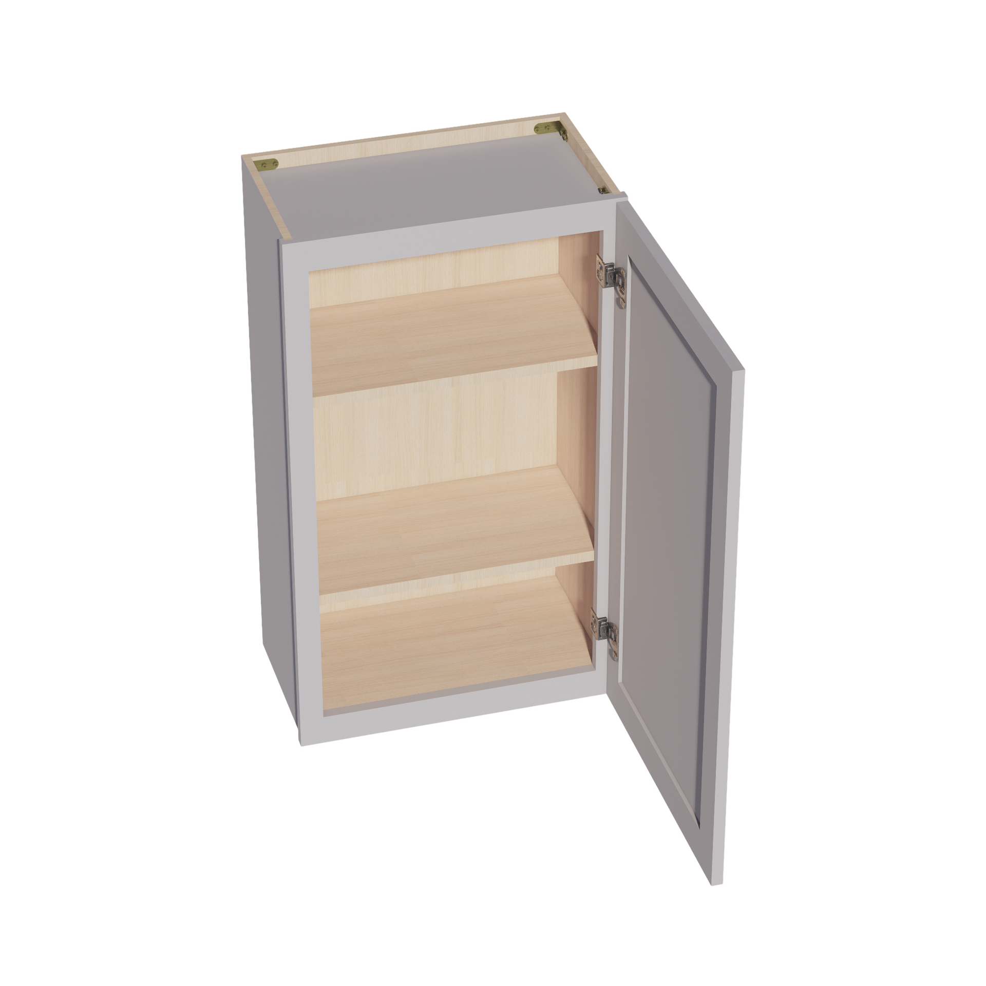 W2136-SLG  Wall Cabinet 1 Door & 2 Shelves - Shaker Style - Light Grey   21"W x 36"H x 12"D