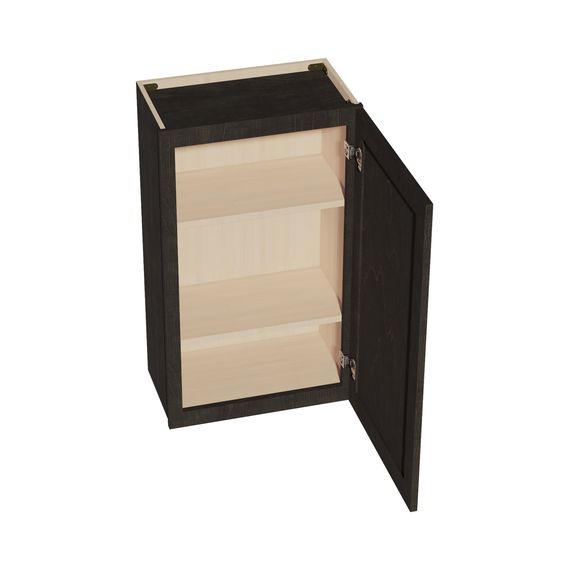 W2136-SDG  Wall Cabinet 1 Door & 2 Shelves - Shaker Style - Dark Grey   21"W x 36"H x 12"D