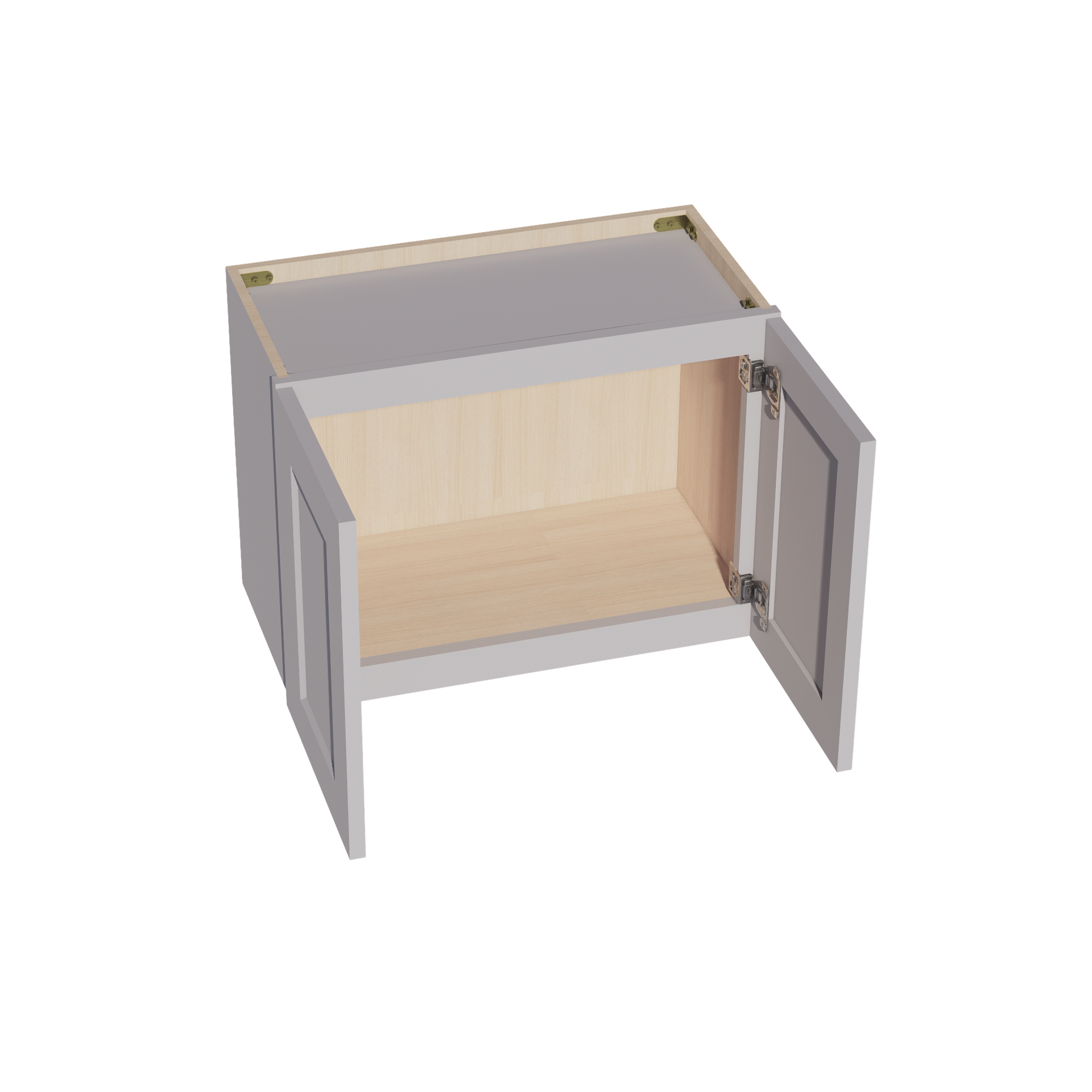 W2418-SLG  Wall Cabinet 2 Doors & 2 Shelves - Shaker Style - Light Grey   24"W x 18"H x 12"