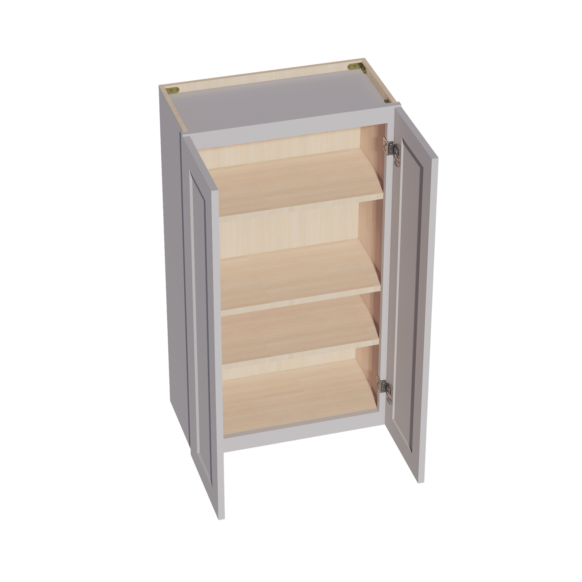 W2442-SLG  Wall Cabinet 2 Doors & 2 Shelves - Shaker Style - Light Grey   24"W x 42"H x 12"D