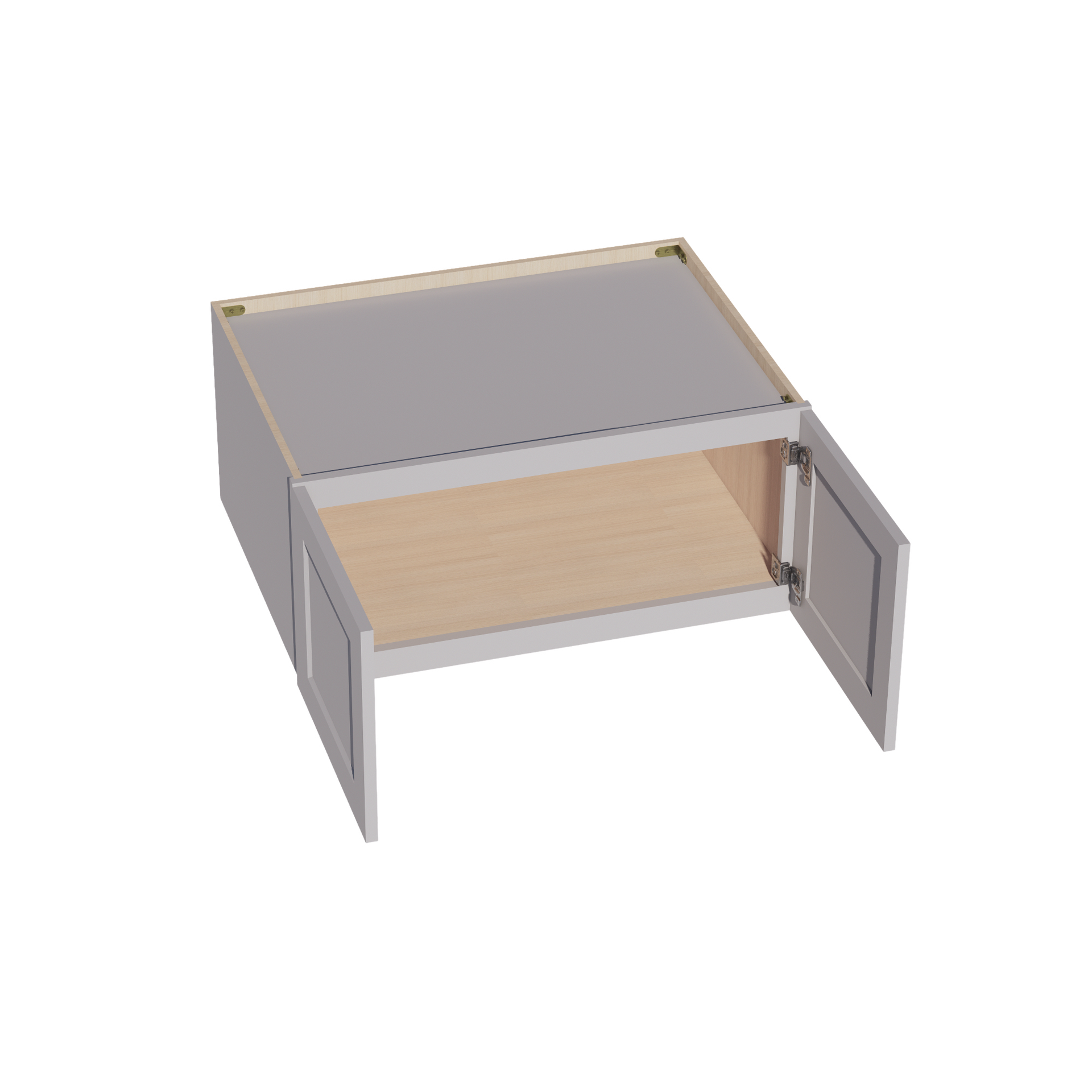 W331524-SLG  Wall Cabinet 2 Doors & 2 Shelves - Shaker Style - Light Grey   33"W x 15"H x 12"D