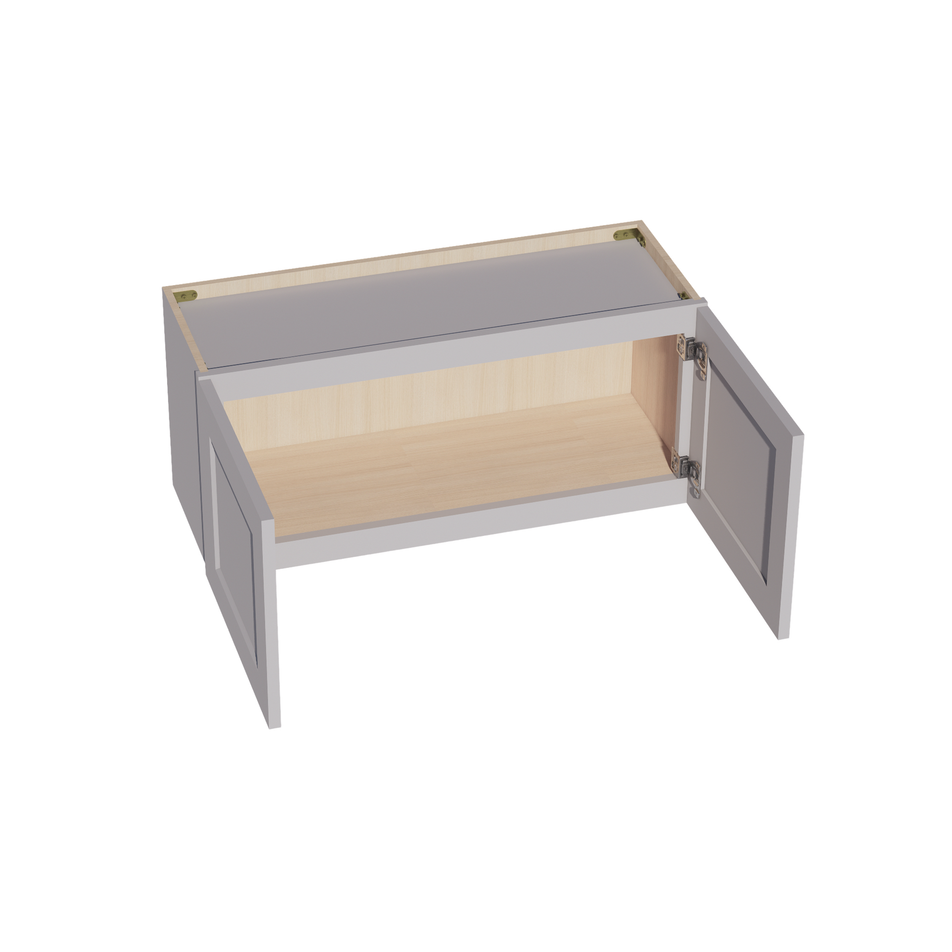 W3315-SLG  Wall Cabinet 2 Doors & 2 Shelves - Shaker Style - Light Grey   33"W x 15"H x 24"D
